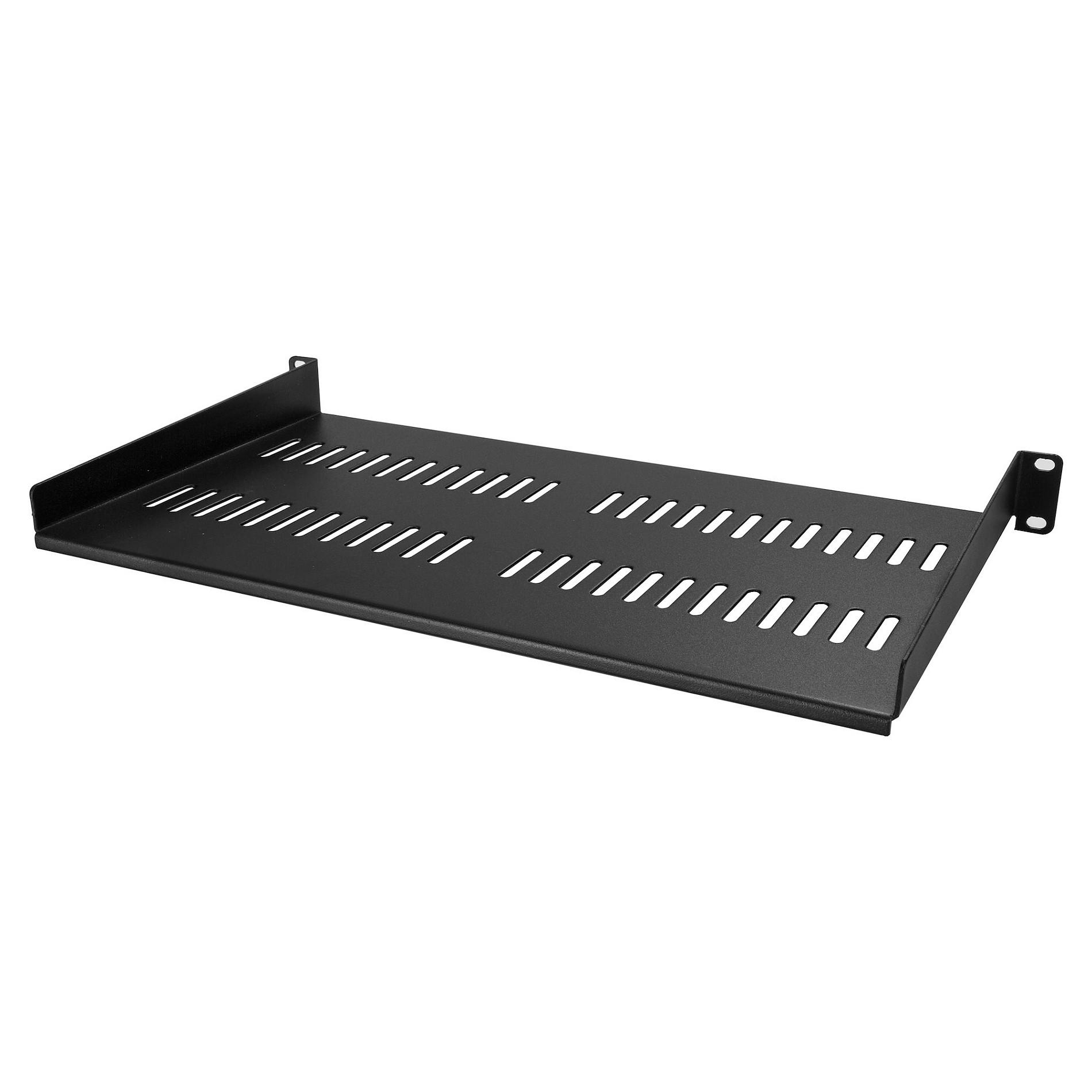 Startech 1U Vented Server Rack Cabinet Shelf, 10in Deep Fixed Cantilever Tray, Rackmount Shelf for 19 AV/Data/Network Equipment Enclosure with Cage Nuts & Screws, 44lbs Weight Cap. - 1U Network Rack Shelf (CABSHELFV1U) - Rackhylde - sort - 1U - 10
