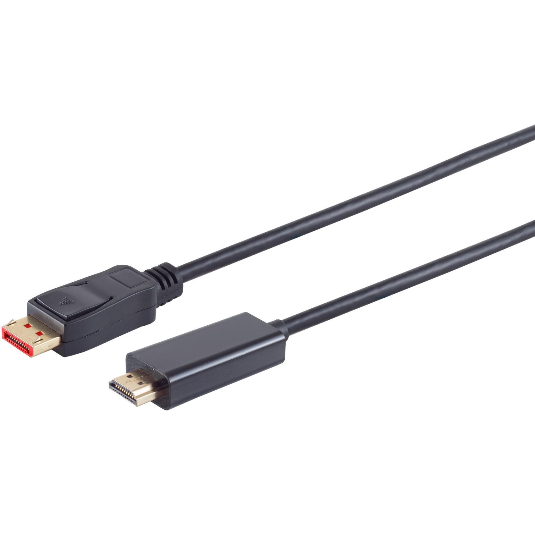 S-IMPULS 10-71075 DisplayPort til HDMI Adapterkabel 10m 4K60Hz Sort