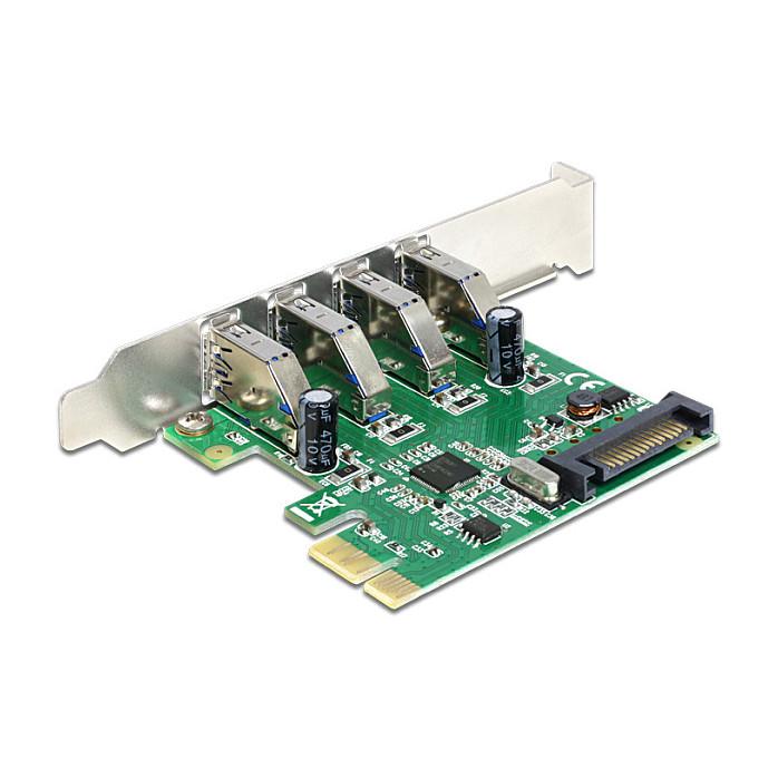 DeLock PCI Express Card > 4 x USB 3.0 USB-adapter PCI Express 2.0 x1 5Gbps