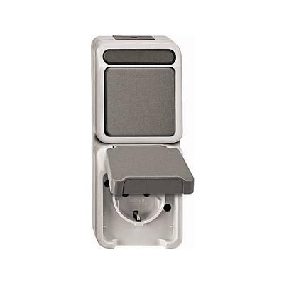 Schuko-stikkontakt med korrespondanceafbryder Merten MEG3495-8029