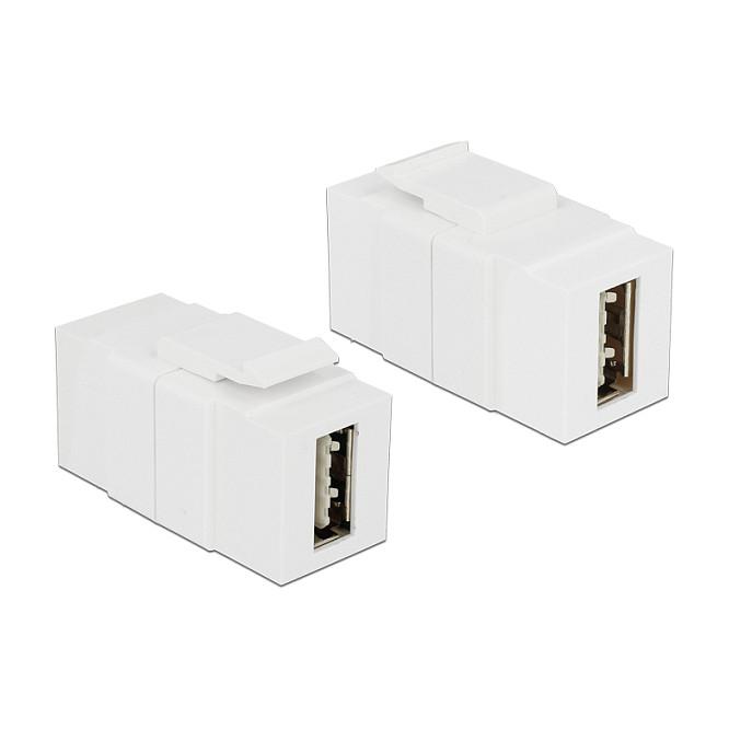 Keystone-modul DeLOCK 86353 EASY-USB 2.0 A hun til hun - hvid