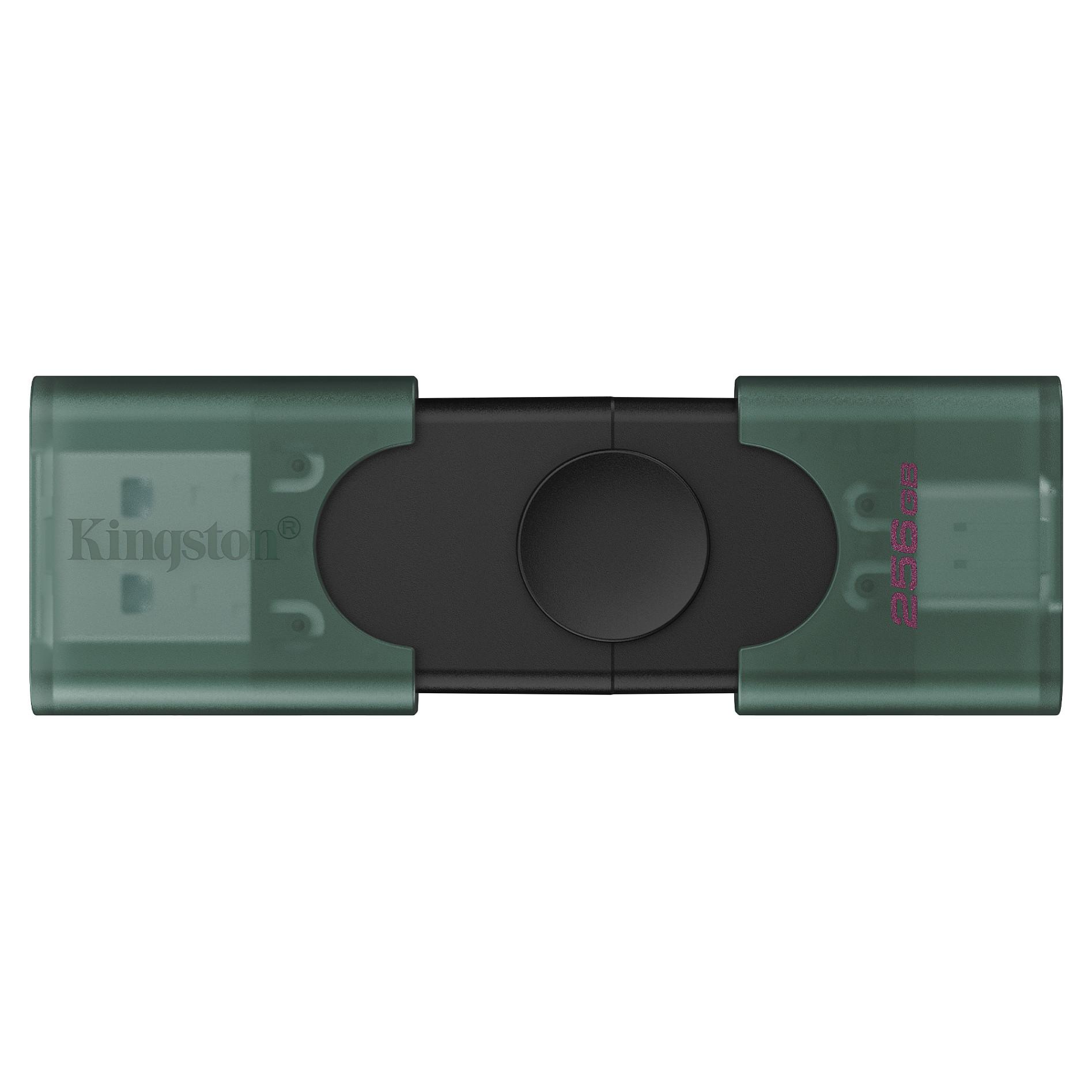 Kingston DataTraveler Duo 256 GB USB 3.2 Gen 1 USB-stick med USB-C og USB-A - Sort/Grøn