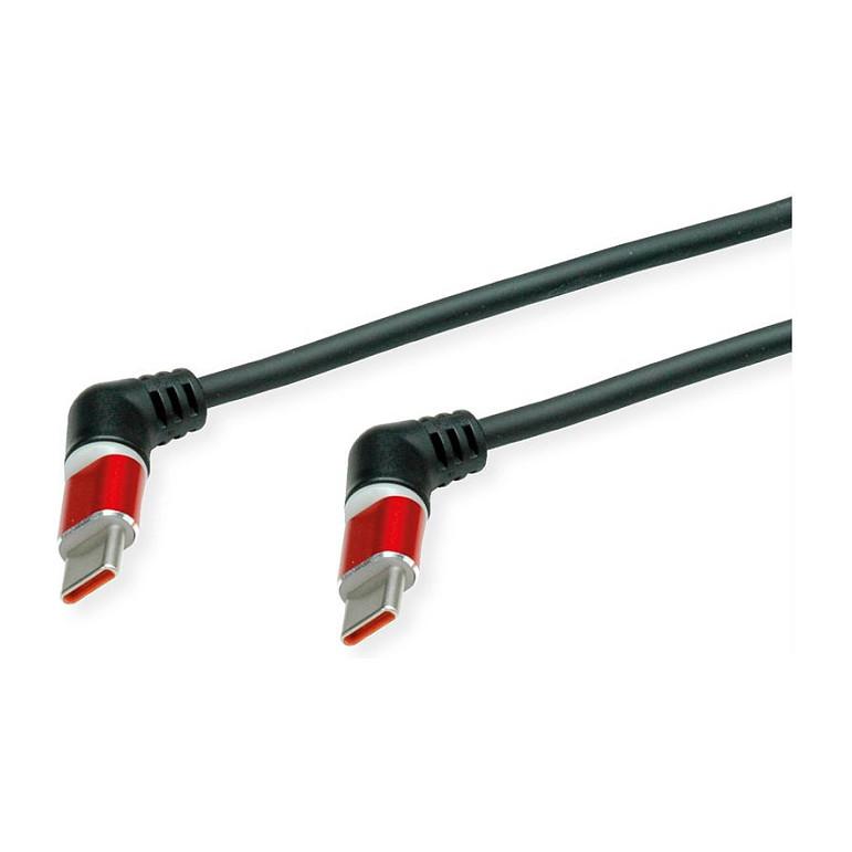USB-C-kabel ROLINE Type-C til Type-C 360 Rotation - sort/rød 1 m
