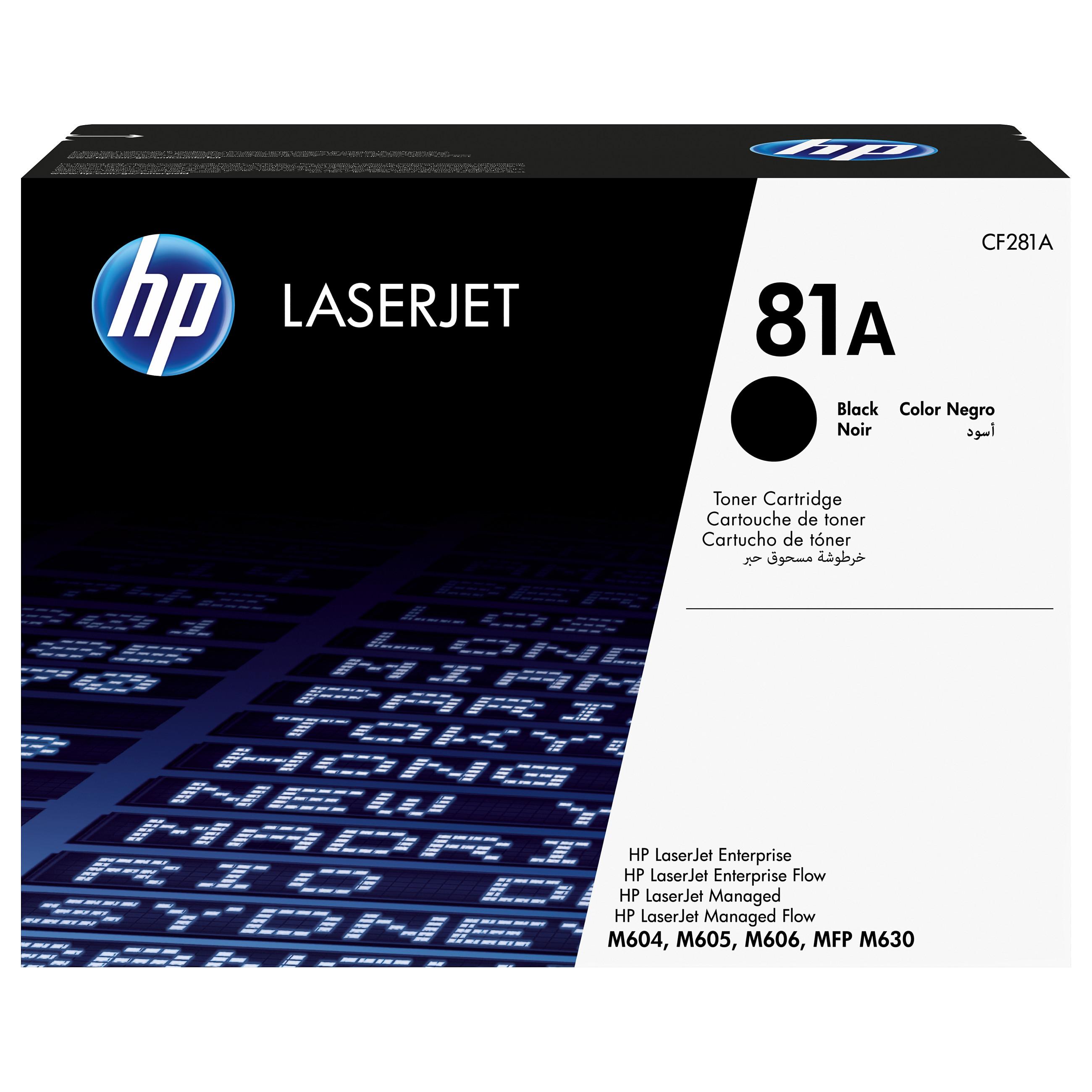 HP 81A - Sort - original - LaserJet - tonerpatron (CF281A) - for LaserJet Enterprise M632, MFP M630 LaserJet Enterprise Flow MFP M630 Officejet Pro 8730