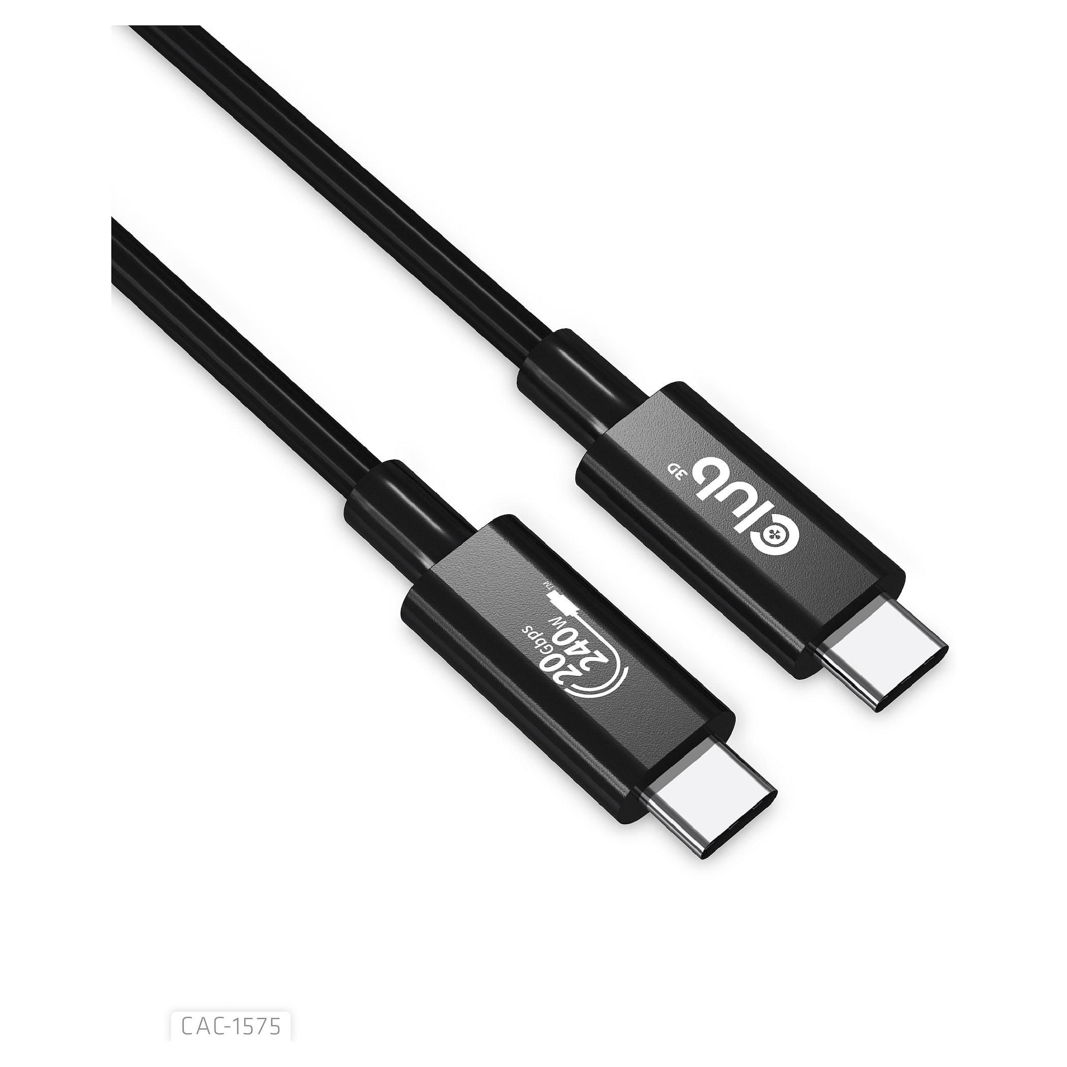 Club 3D - USB-kabel - USB-C (han) til USB-C (han) - USB4 Gen2x2 - 48 V - 5 A - 2 m - tovejs, 4K60 Hz support, op til 240 W strømforsyningssupport, forlænget strømrækkevidde (EPR)