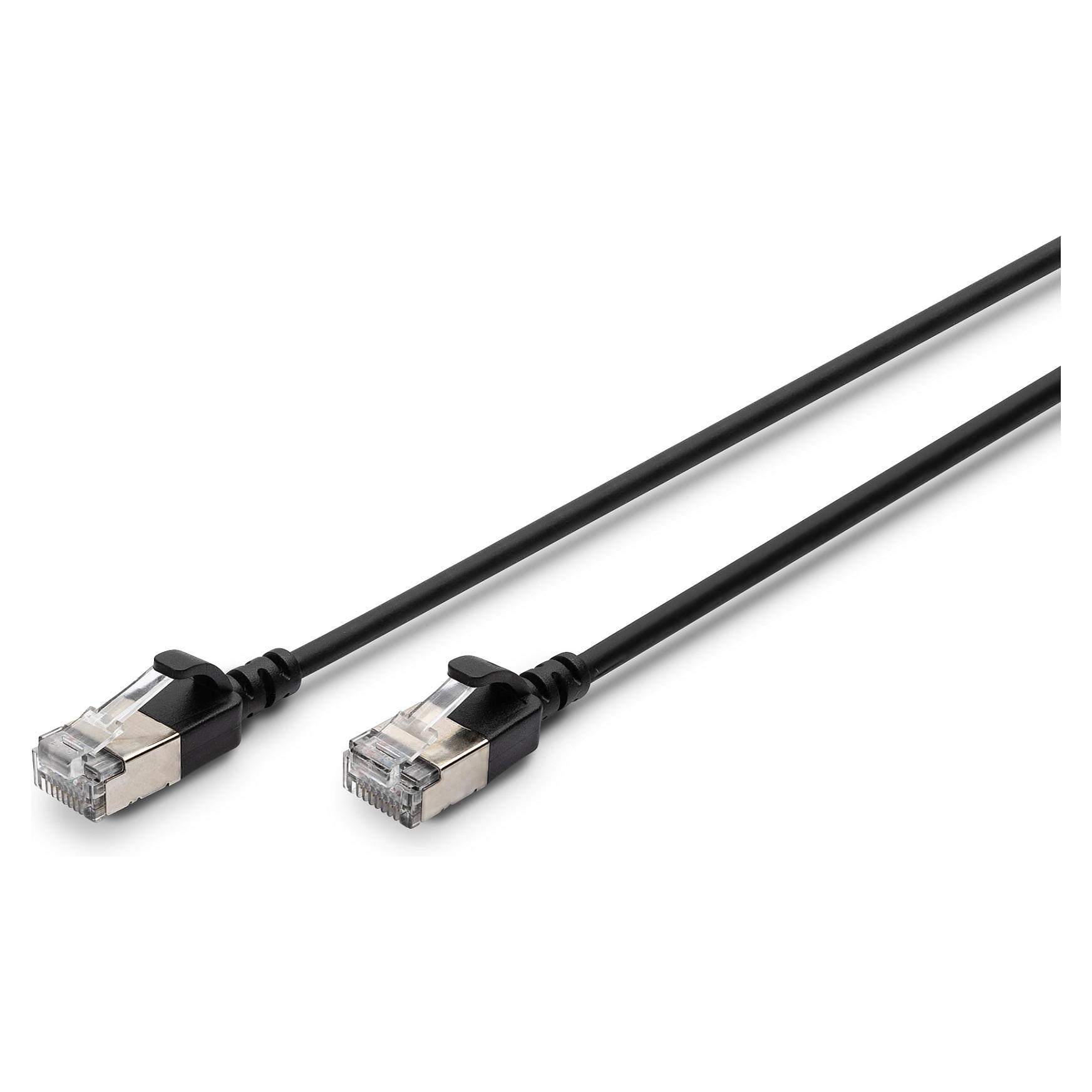 DIGITUS CAT 6A F-FTP Slim Patch Cord - 0.5m - Sort - 0.5m