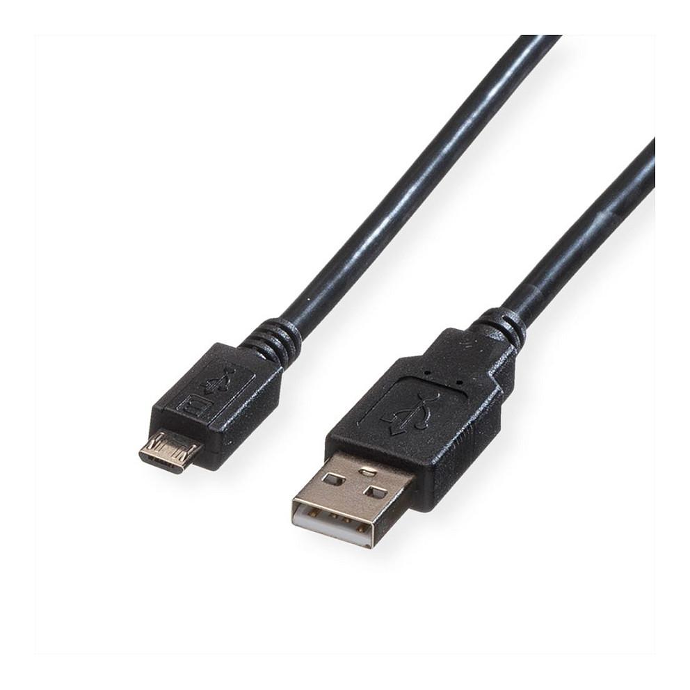 USB-kabel ROLINE USB 2.0 USB-A til Micro-USB B - 1,8 m, sort