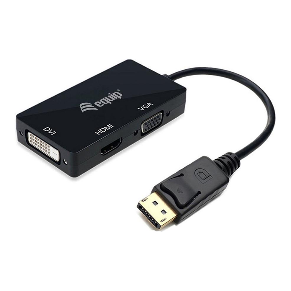 DisplayPort-adapter Equip 133441 til HDMI/DVI/VGA - sort