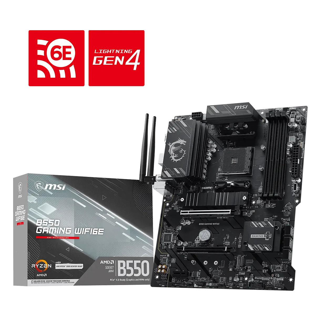 MSI B550 GAMING WIFI6E Bundkort - AMD B550 - AMD AM4 - DDR4 RAM - ATX