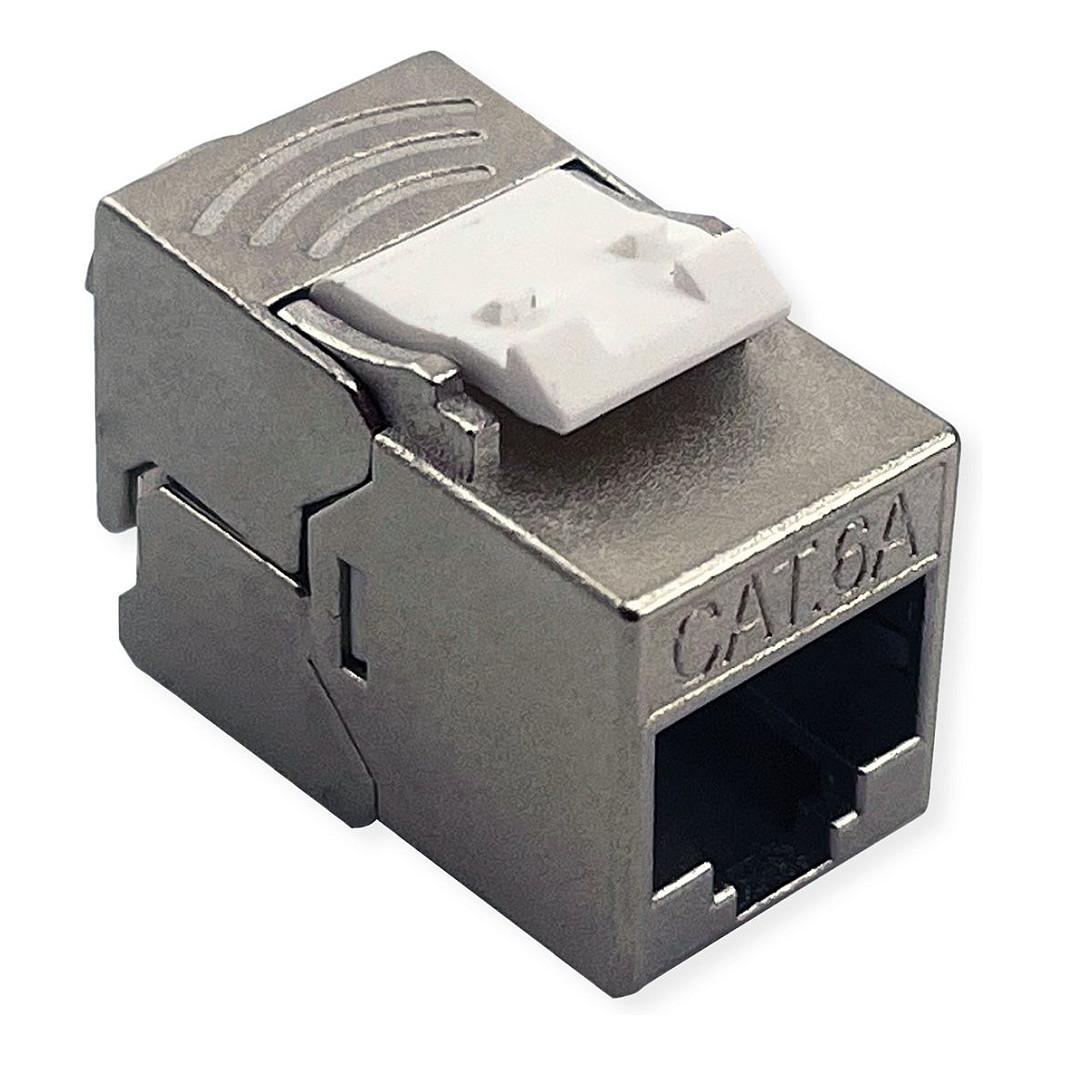 Keystone-modul ROLINE Cat.6A RJ-45 afskærmet SLIM - sølv