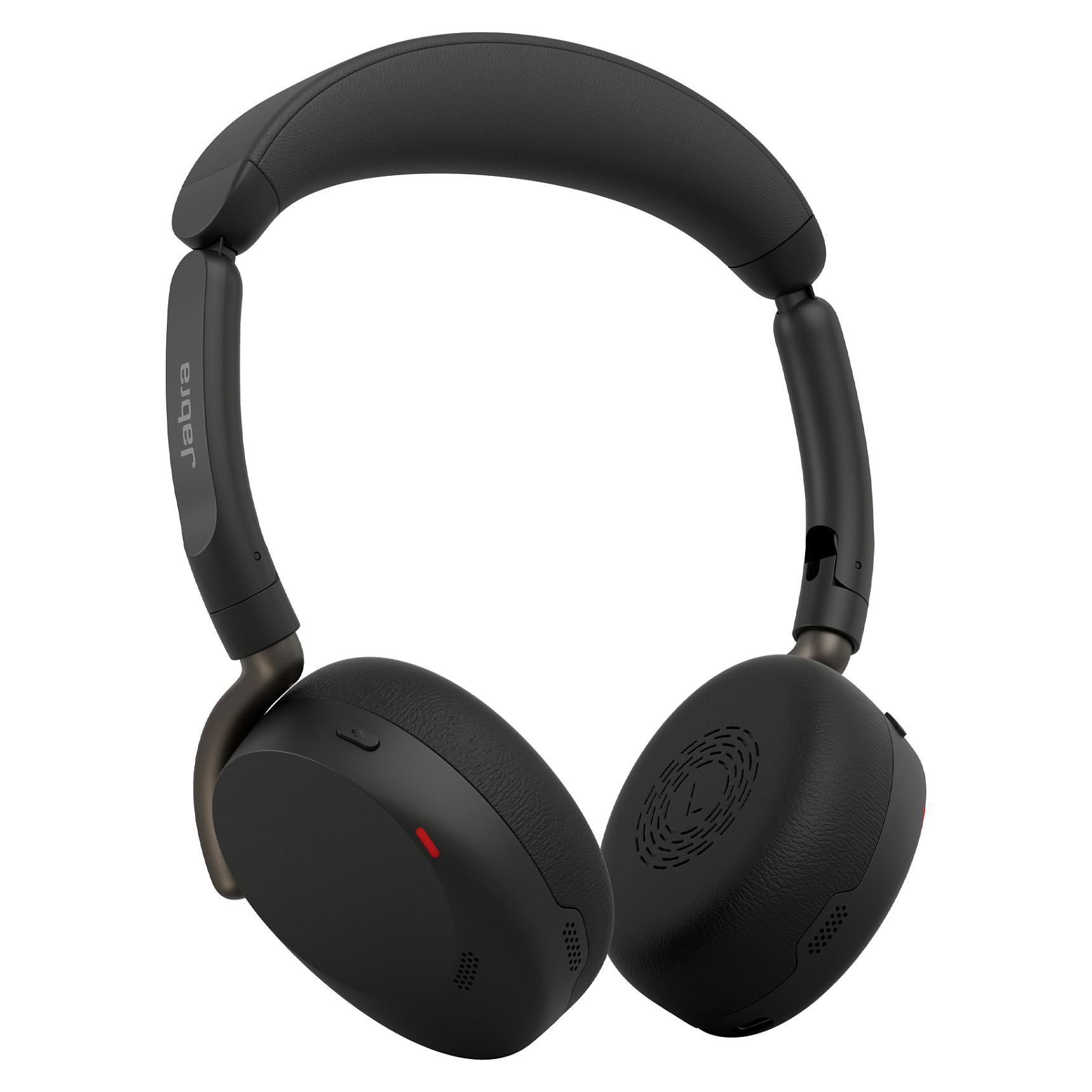Jabra Evolve3 65 Flex UC - Headset - på øret - Bluetooth - trådløs, kablet - aktiv støjfjerning - USB-A via Bluetooth adapter, USB-C - sort - Zoom Certified, Works With Google Meet, MFi Certified, Optimeret til UC
