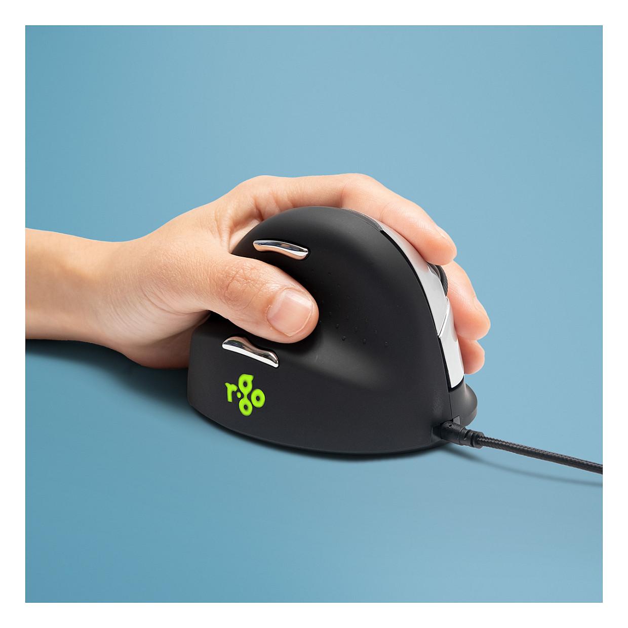 R-Go Tools R-Go HE Mouse Ergonomic Mouse Large Left - Mus - 5 knapper - Sølv