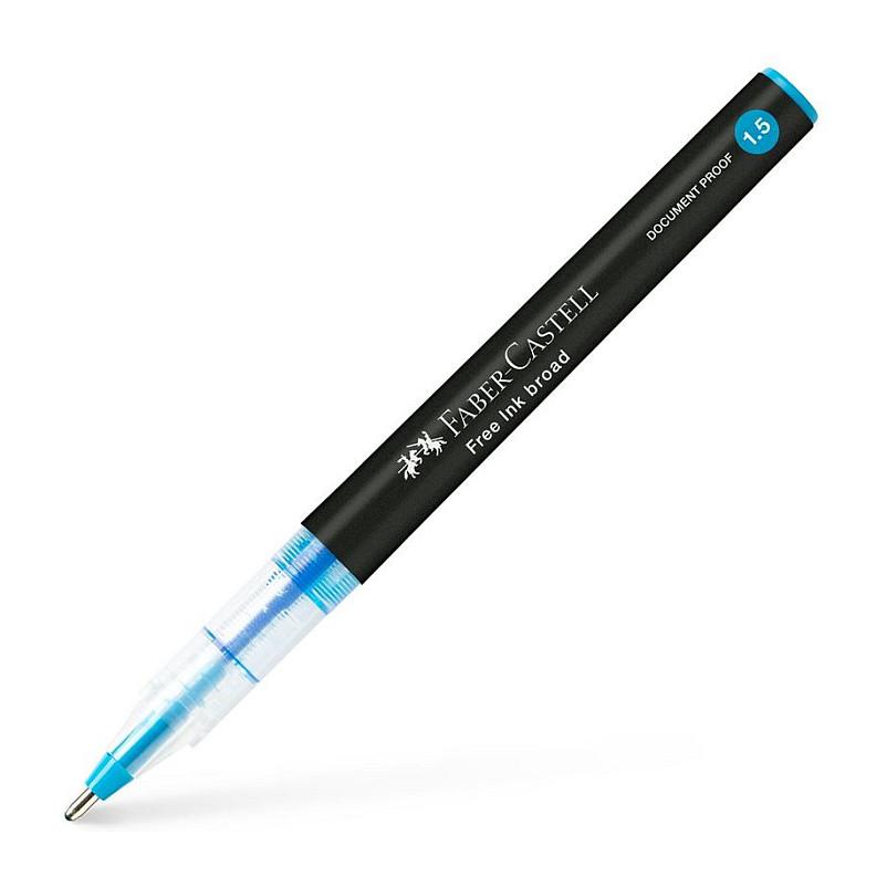 Blækroller Faber-Castell Free Ink - grå, 1,5 mm, blå