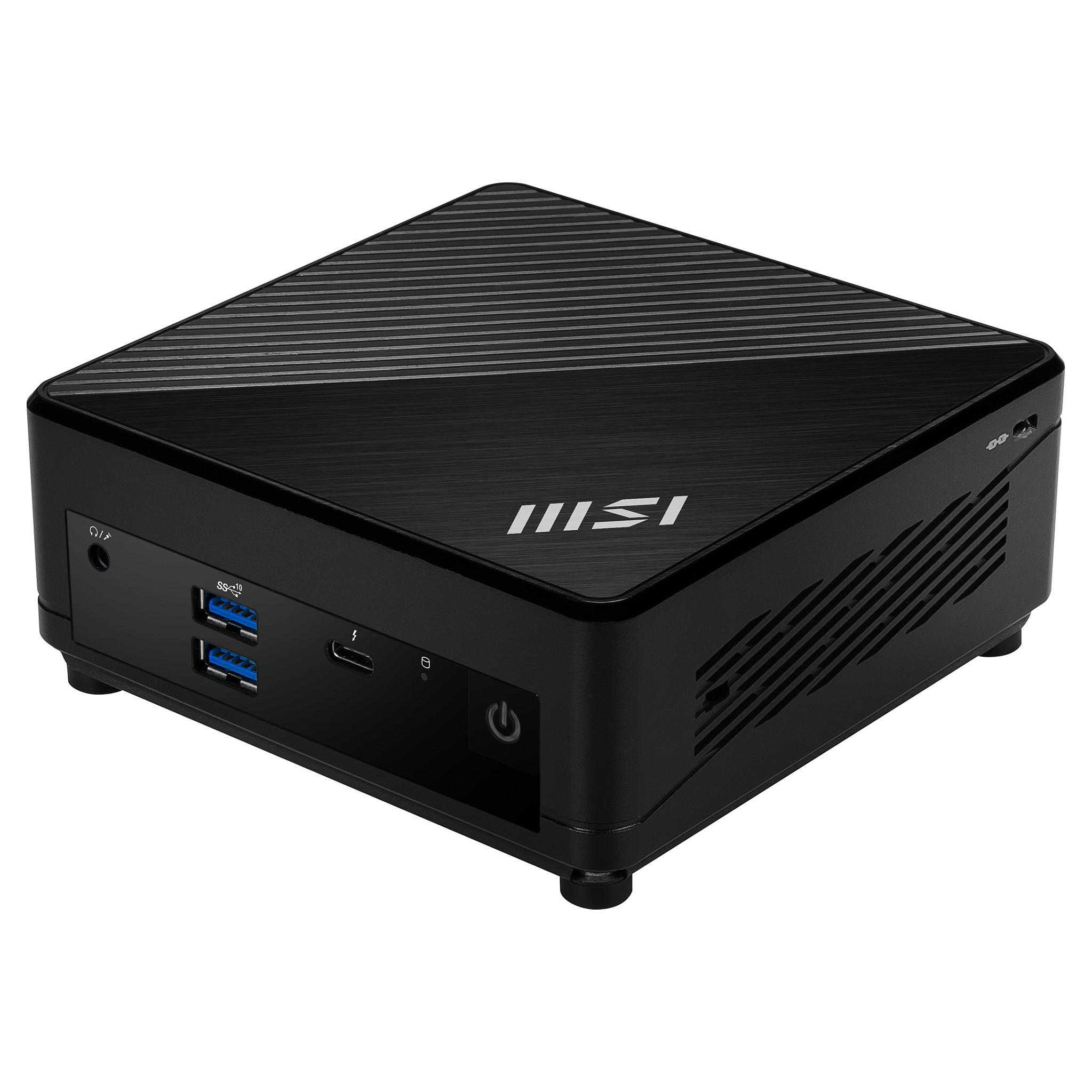 MSI Cubi 5 12M 407BEU - Barebone - mini PC FCBGA1744 Socket - 1 x Core i3 1215U / op til 4.4 GHz - RAM 0 GB - UHD Graphics - IEEE 802.11ax (Wi-Fi 6E), Bluetooth 5.3, Gigabit Ethernet, 2.5 Gigabit Ethernet - sort