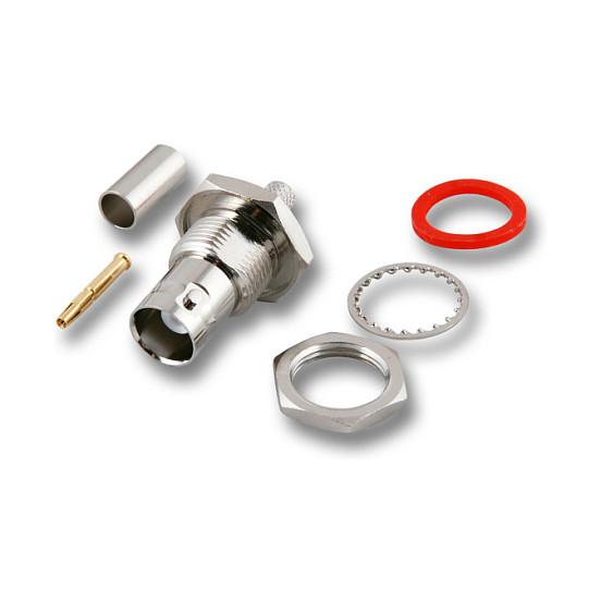 BNC crimp-indbygningsbøsning EFB Elektronik 52514.1 RG58 50 Ohm - sølv