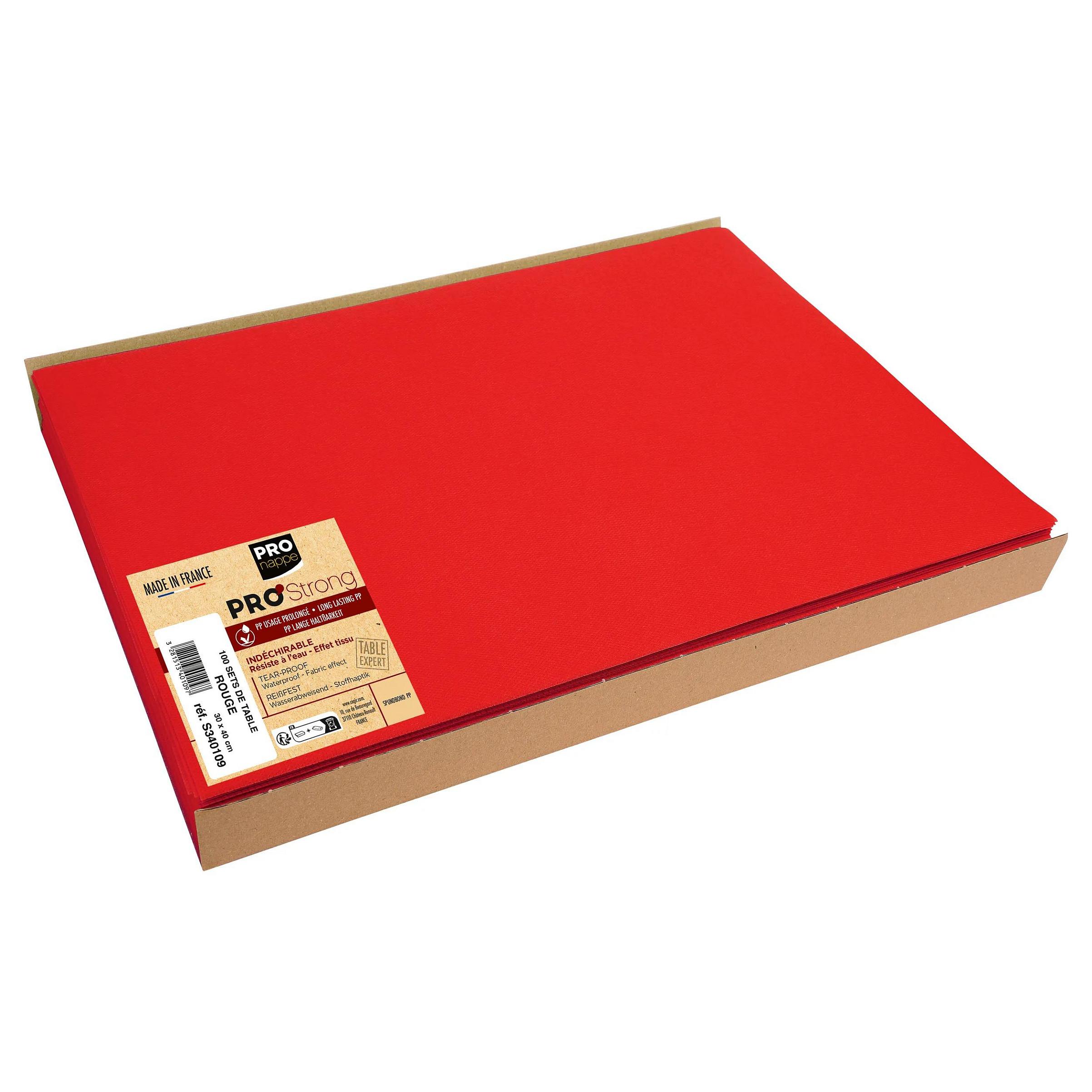 Dækkeservietter PROnappe S340109I - rød 30 x 40 cm, 100 stk.
