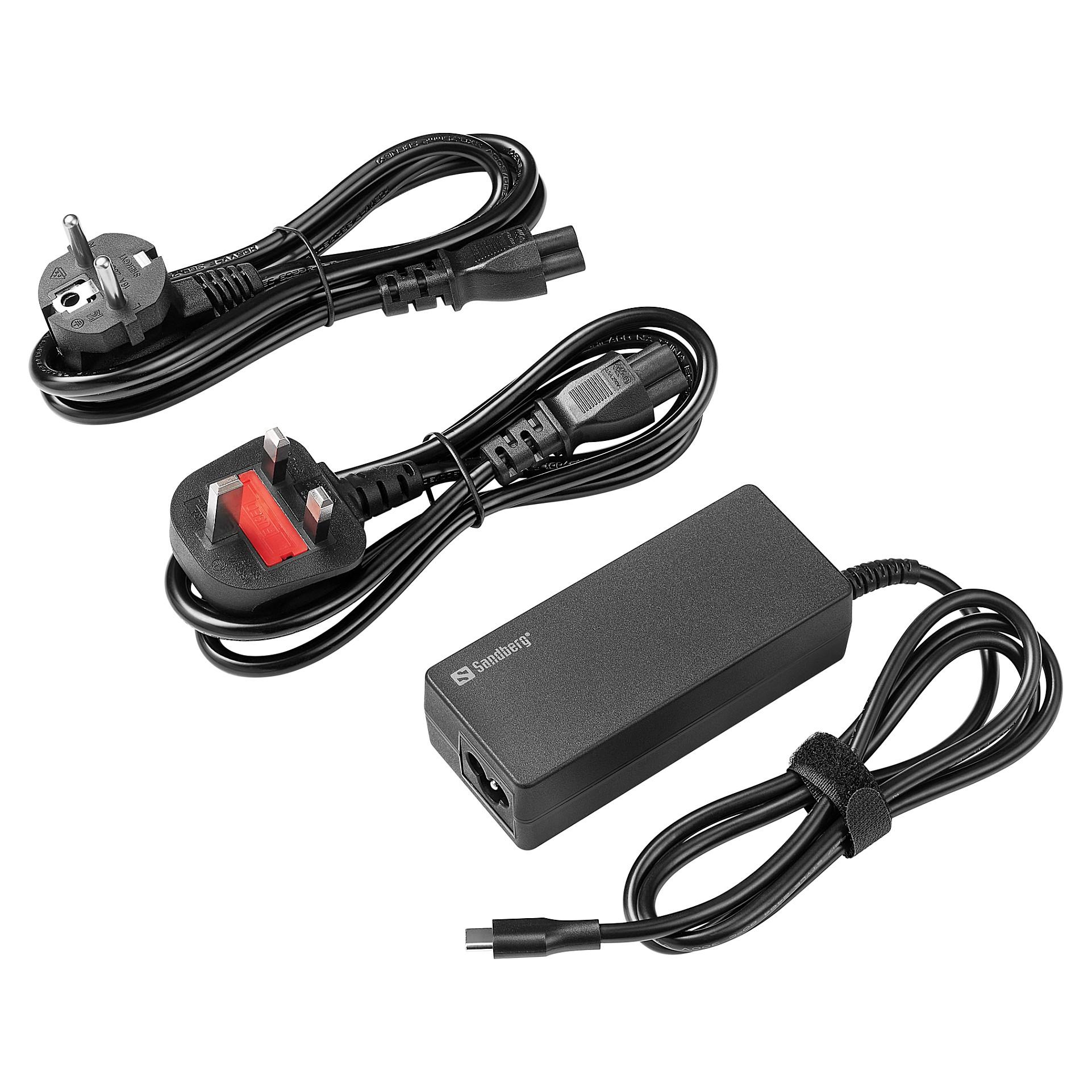 Sandberg USB-C AC Charger PD65W EU+UK - 65W | USB-C PD | EU/UK Plugs