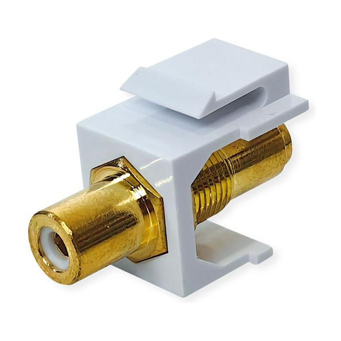 RCA keystone-kobling VALUE 25.99.8211 - vinklet, hvid