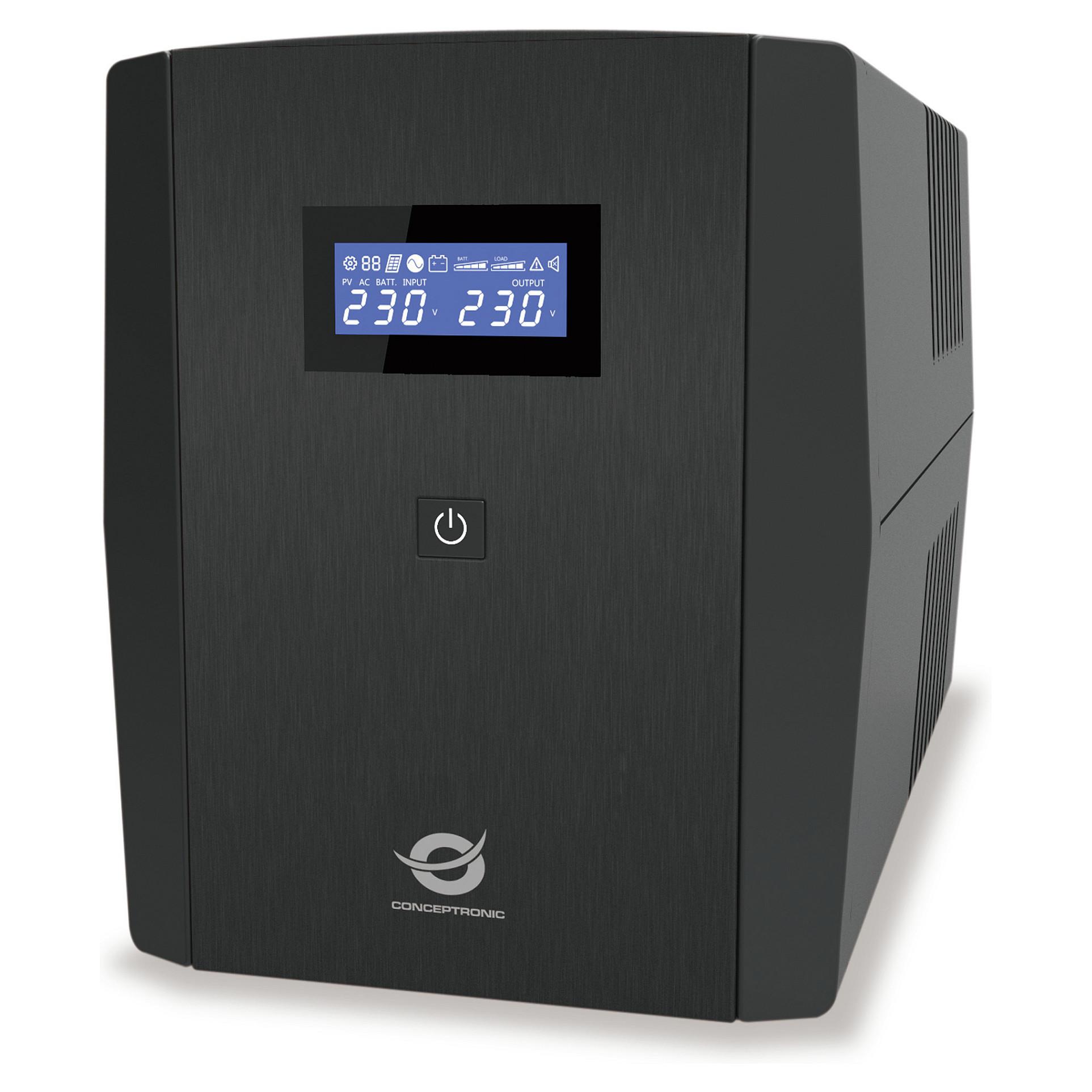 Conceptronic ZEUS03EM UPS 1200VA / 720W HID USB AVR Outputs: (IEC x 3 Schuko x 2)