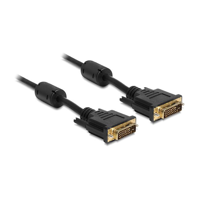 DeLock - DVI-tilslutningskabel - DVI-D 24+1 (M) - DVI-D 24+1 (M) - 1 m - sort (83189)