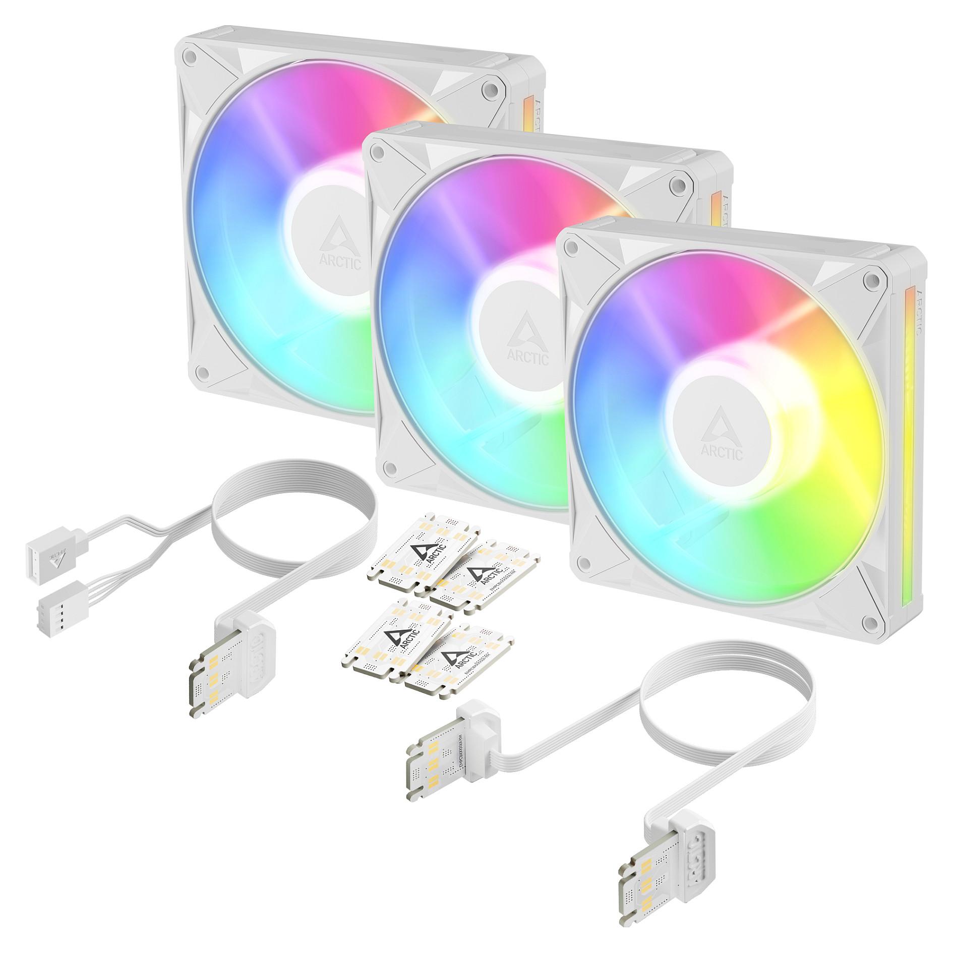 Arctic BioniX P14 A-RGB - 3pack - Kabinet køler - 140mm - Hvid med RGB LED lys