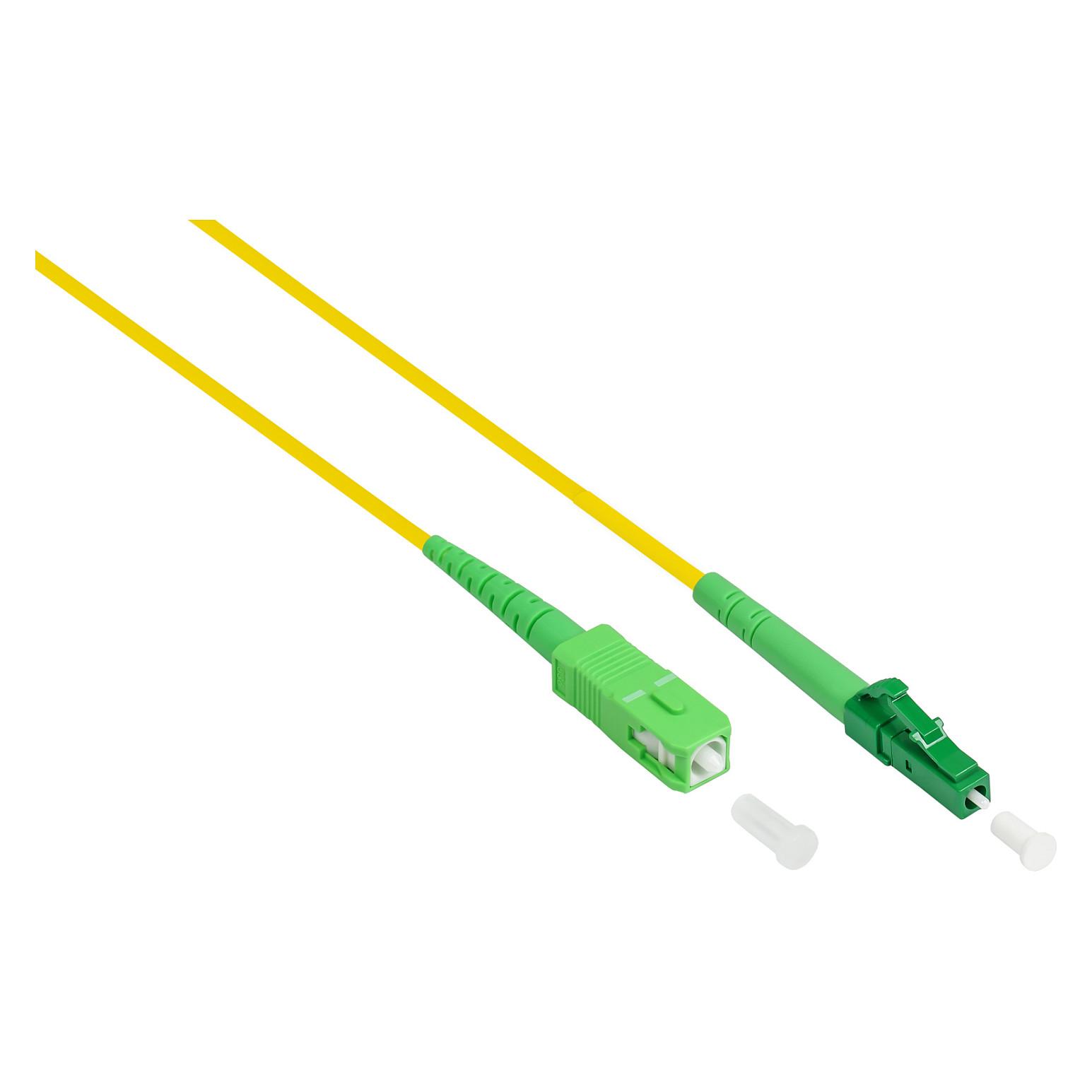 Fiberoptisk patchkabel LC/SC OS2 9/125 10 m - gul