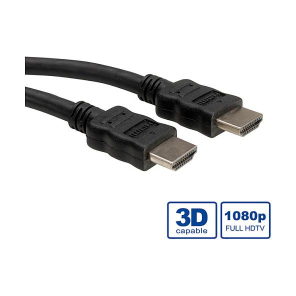 HDMI-kabel ROLINE High Speed med Ethernet LSOH - sort, 3 m