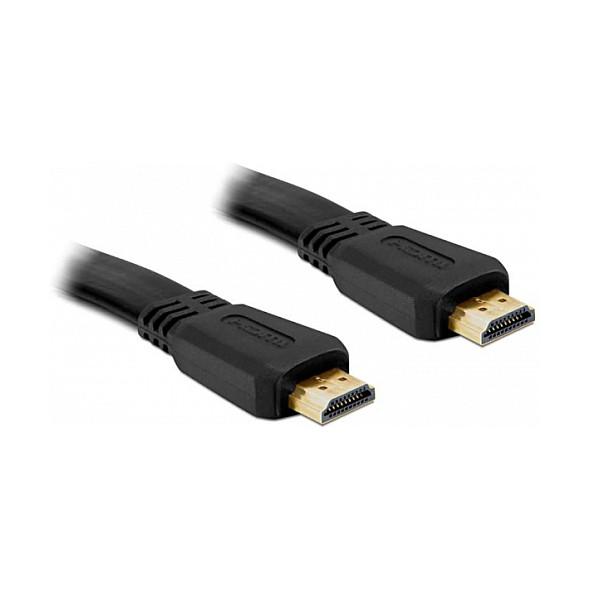 HDMI-kabel DeLOCK 82672 High Speed med Ethernet - fladt, 5 m