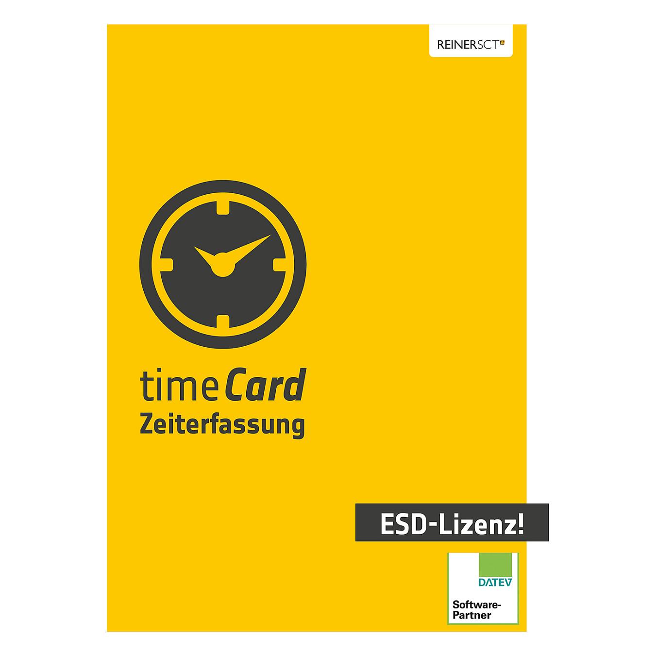 Reiner SCT timeCard time recording annual license, 10 employees, ESD, 1 year Kommerciel 1 licens(er) Elektronisk software download (ESD) 1 År 12