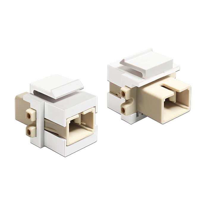 Keystone-modul DeLOCK 86331 SC simplex hun til SC simplex hun - beige/hvid