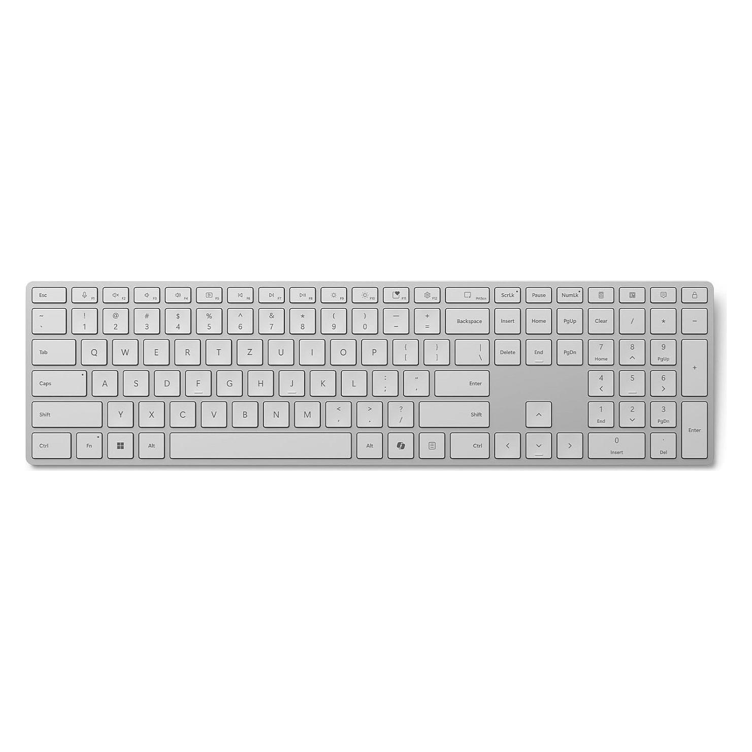 Trådløst tastatur Microsoft Surface Keyboard (2nd Edition) - grå, tysk