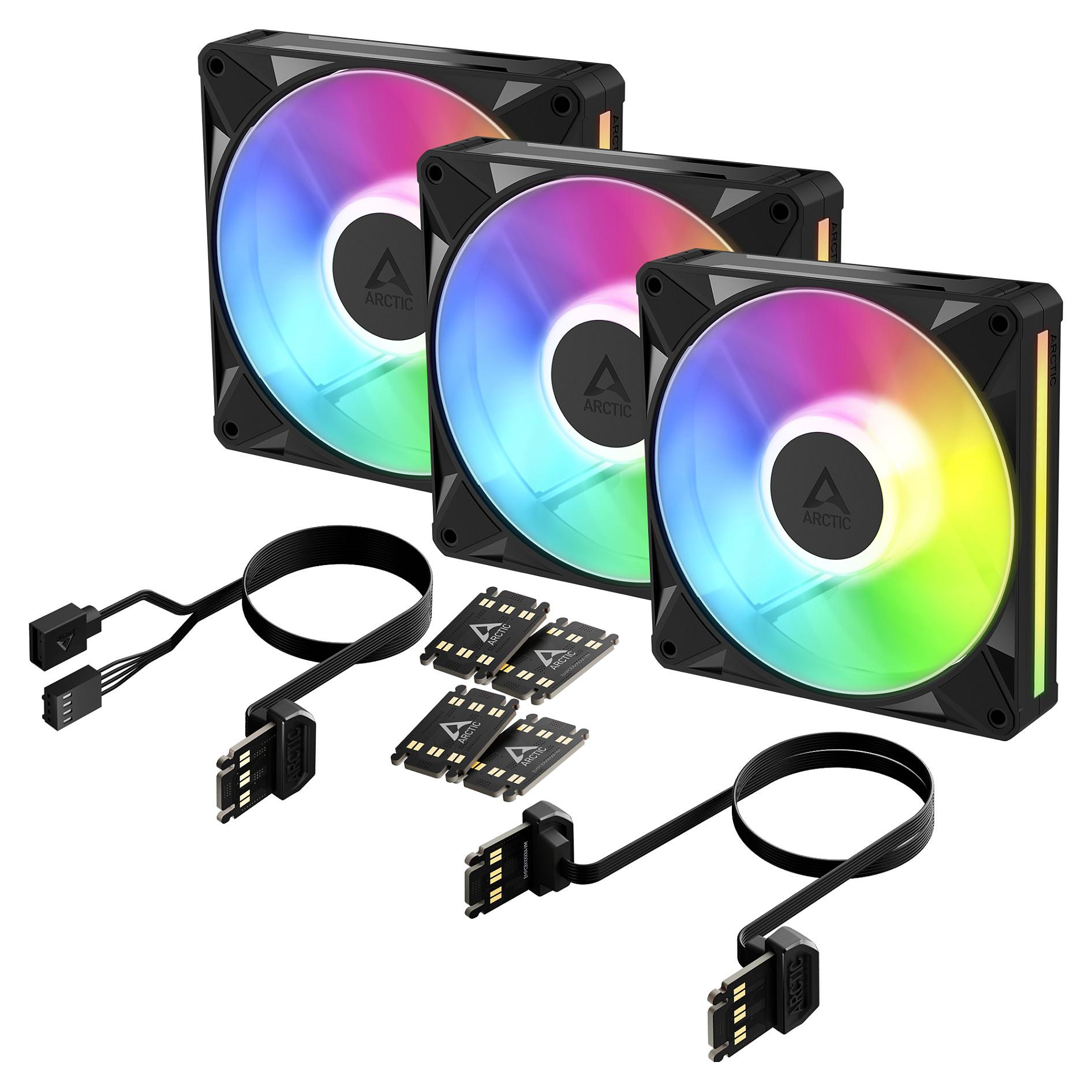 Arctic BioniX P14 A-RGB - 3pack - Kabinet køler - 140mm - Sort med RGB LED lys