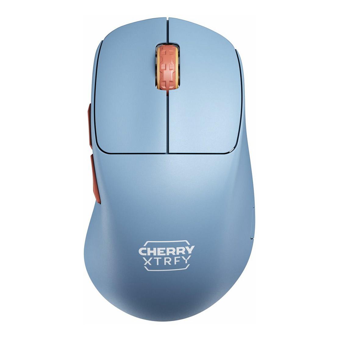 Trådløs gamingmus CHERRY XTRFY M64 Wireless - blå/brun/turkis