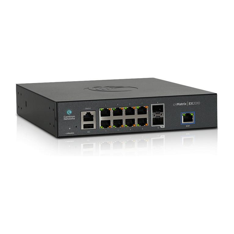 Netværksswitch Cambium Networks cnMatrix EX2010 - 8 x Gigabit, 2 x SFP
