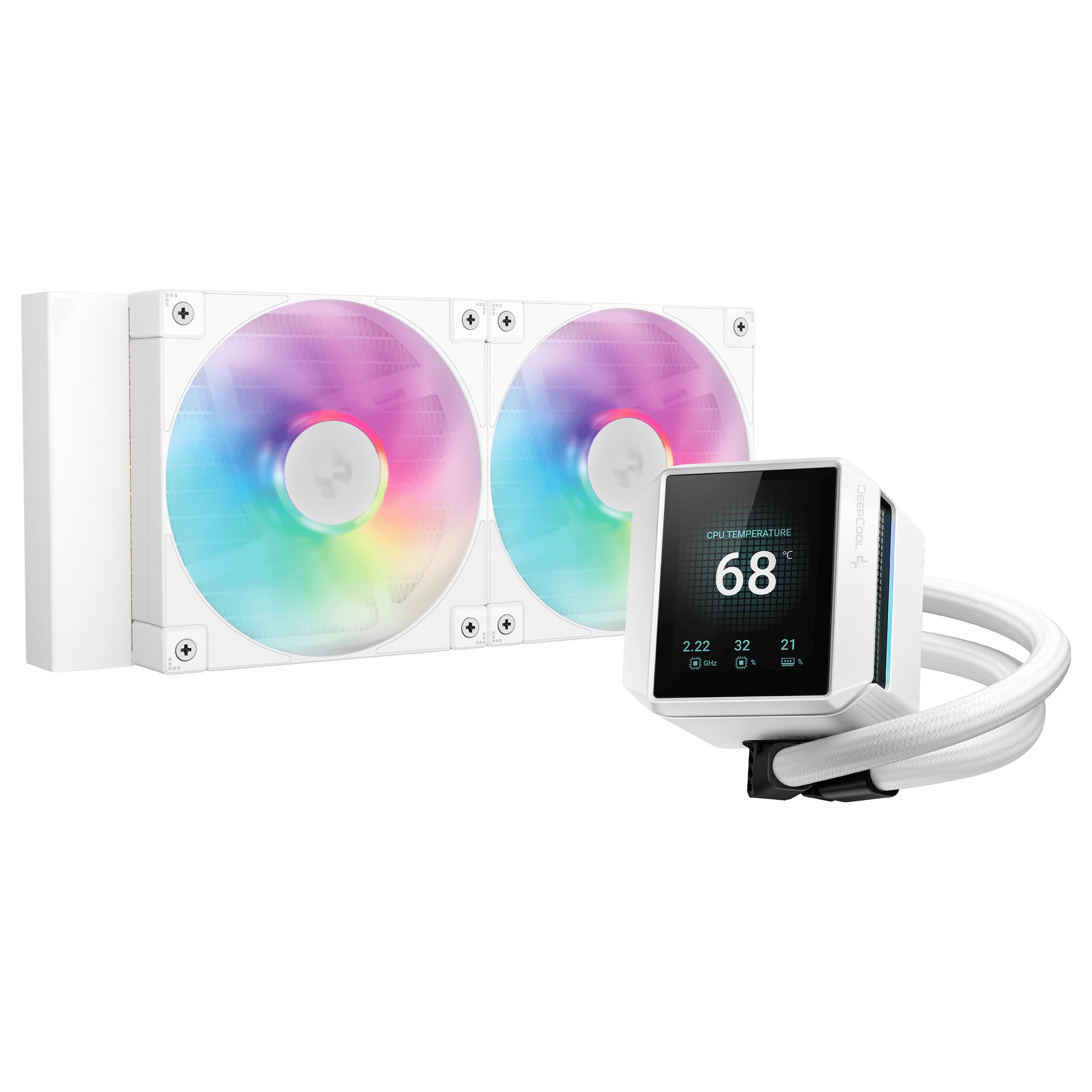 DeepCool Mystique 240 WH ARGB Processor Alt-i-en væskekøler 12 cm Hvid 1 stk