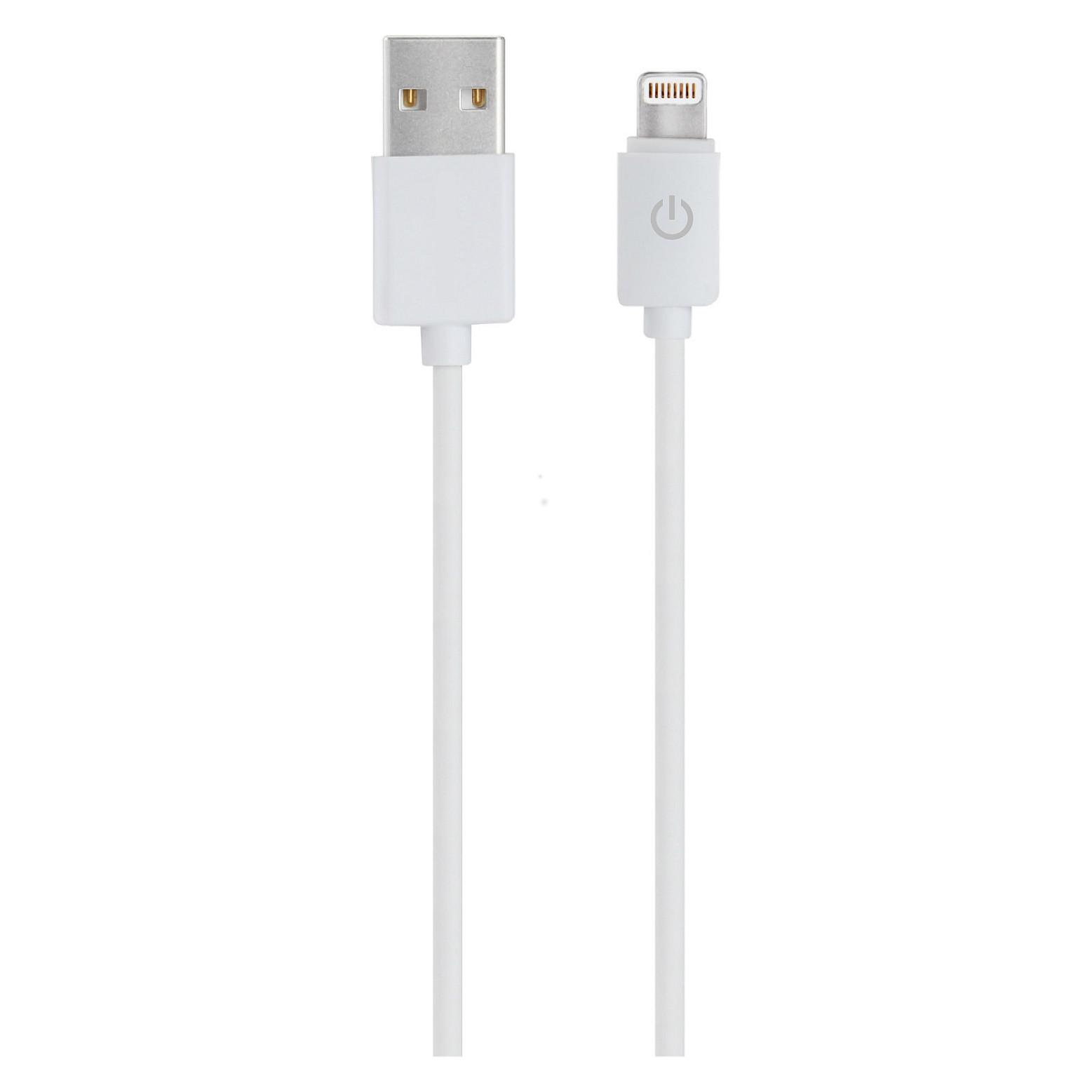 Lightning-kabel RealPower 255649 USB-A 1 m - hvid