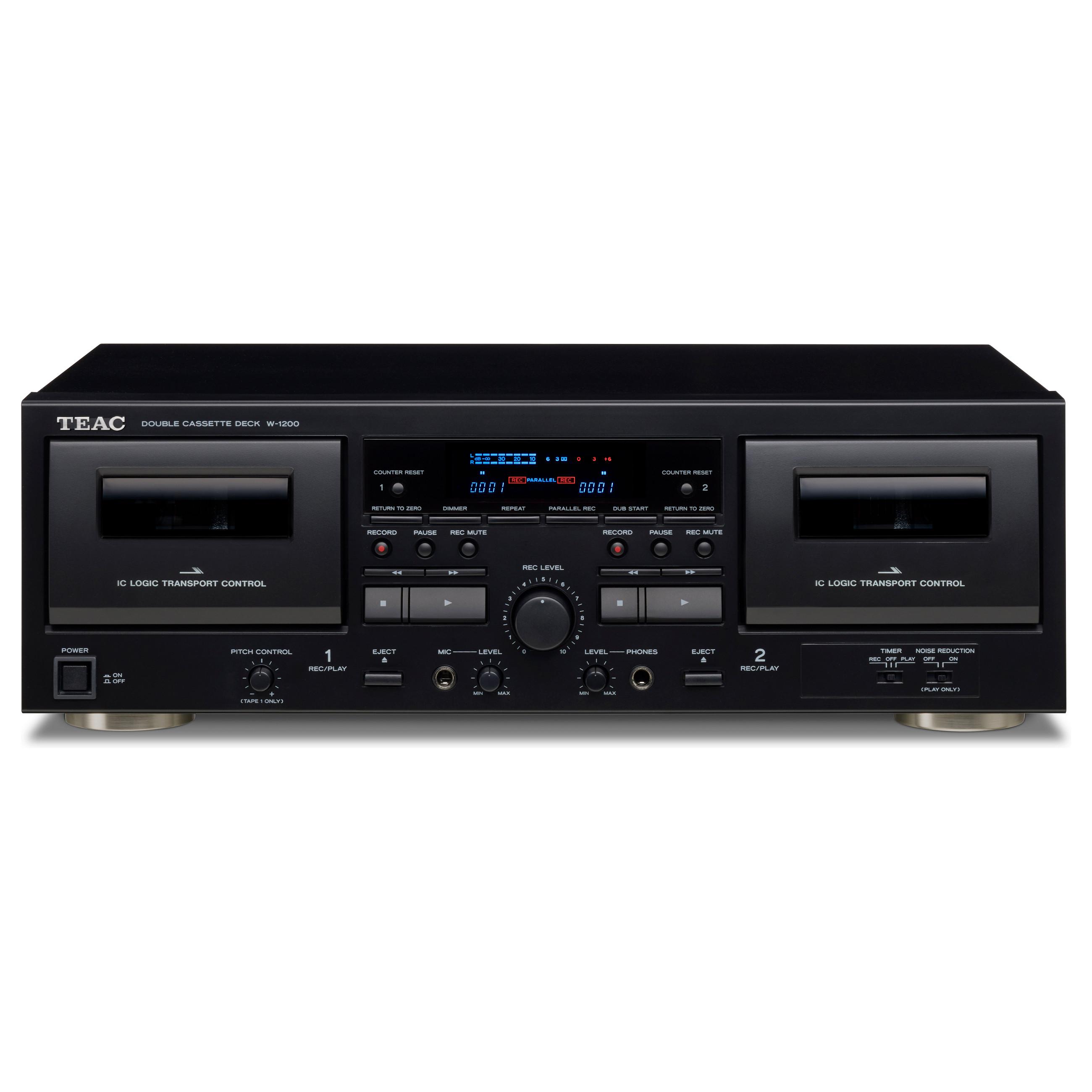 TEAC W-1200 - dual cassette deck - Dobbelt kassettestation - Sort