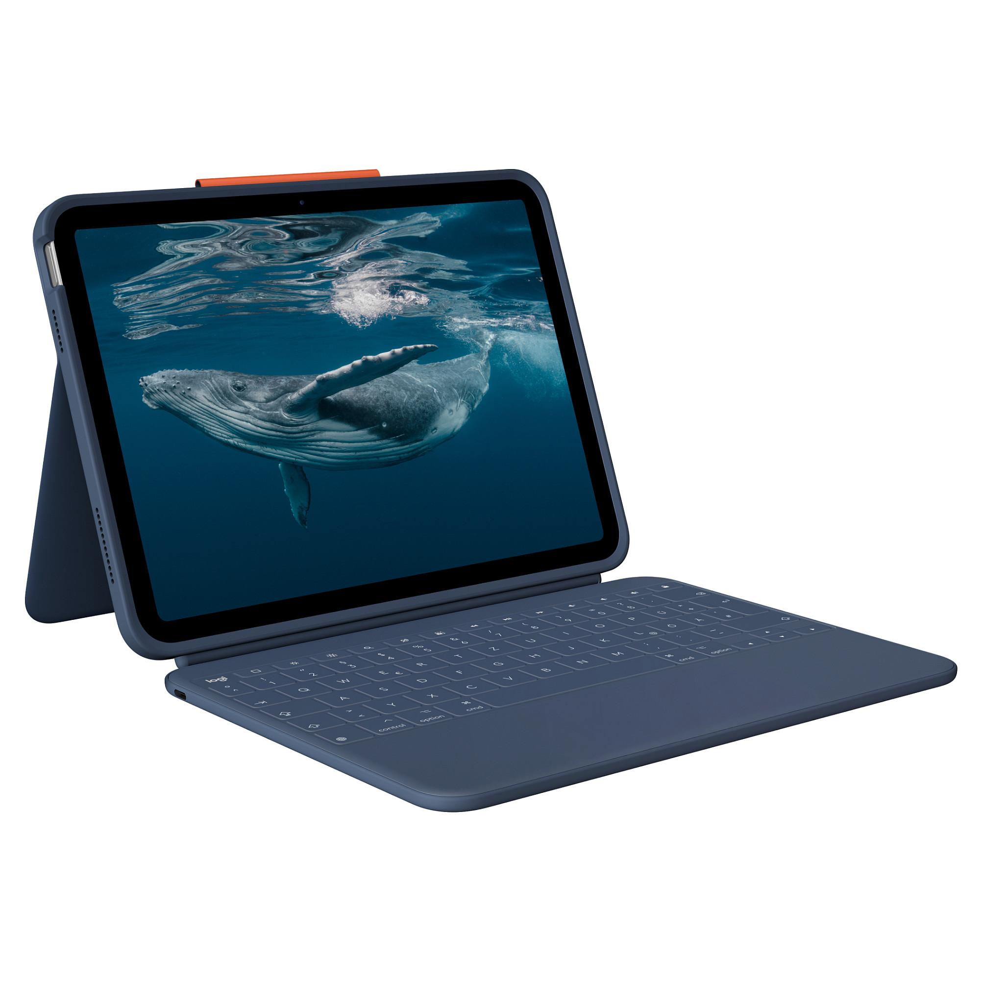 Logitech Rugged Combo 4c QWERTZ Tysk Smart Connector Blå