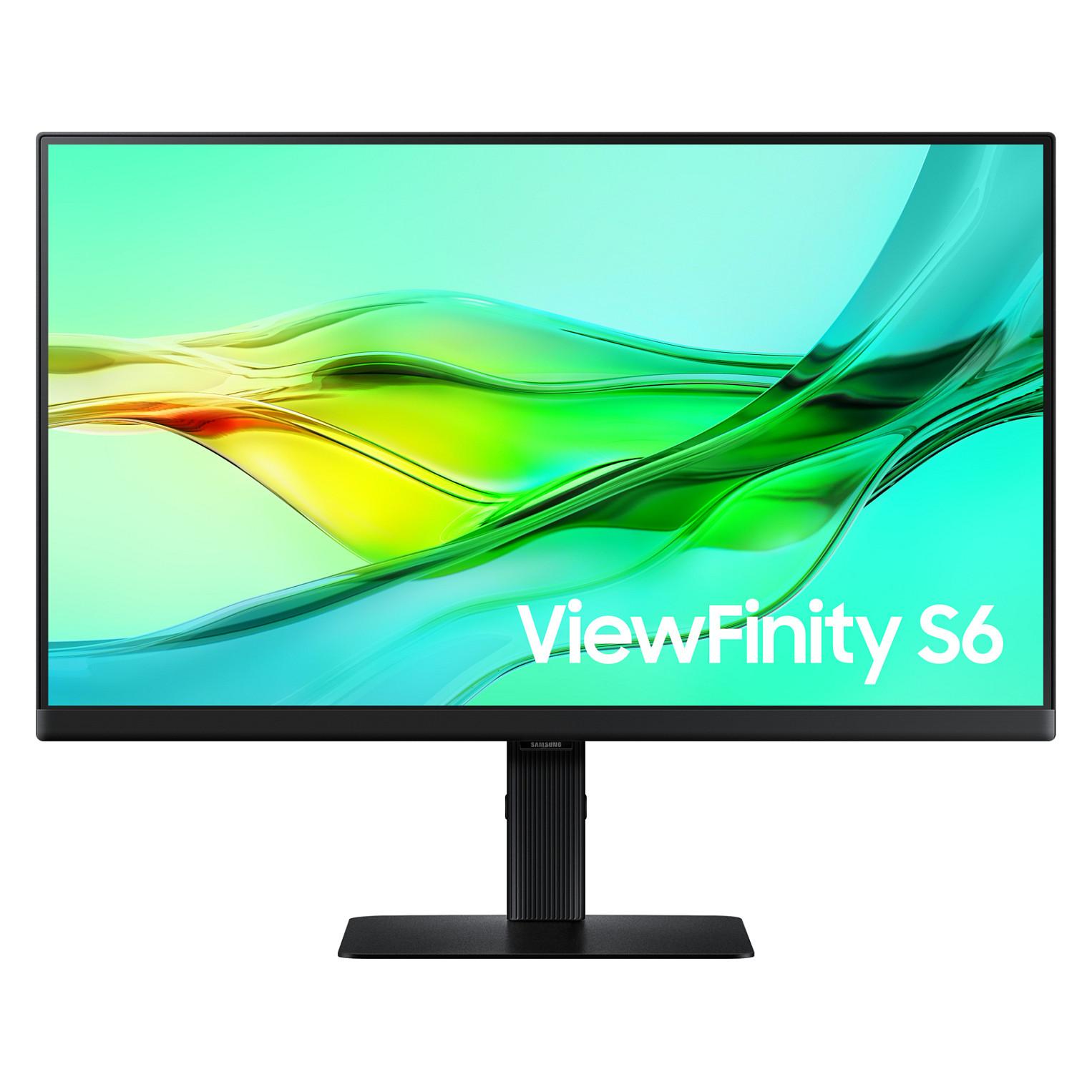 Samsung ViewFinity S6 S24D604UAU - LED-skærm - USB - 24 - 2560 x 1440 QHD @ 100 Hz - IPS - 350 cd/m² - 1000:1 - HDR10 - 5 ms - HDMI, 2xDisplayPort, USB-C - sort