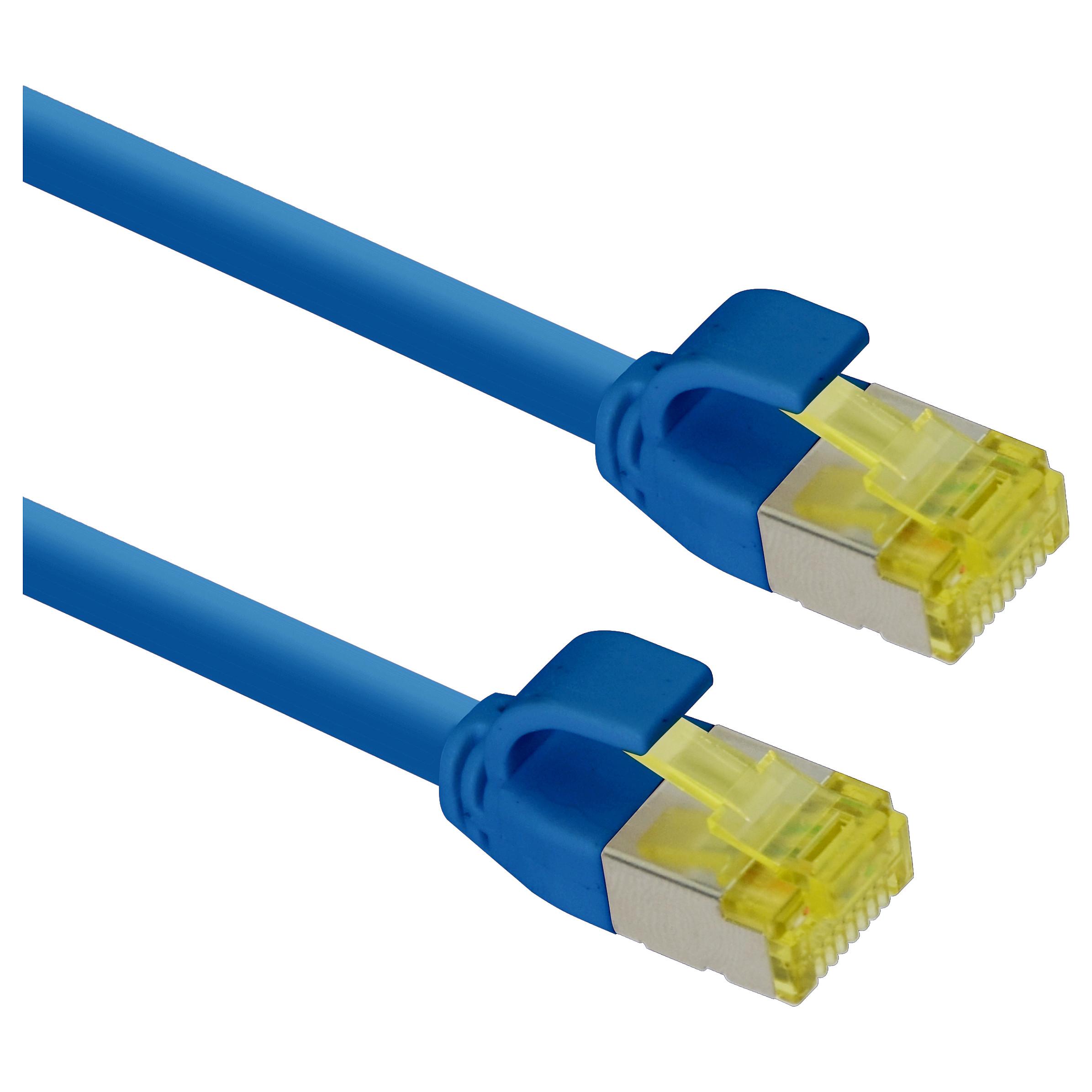 Patchkabel Helos Cat.6a Ultraslim 7,5 m - blå/gul