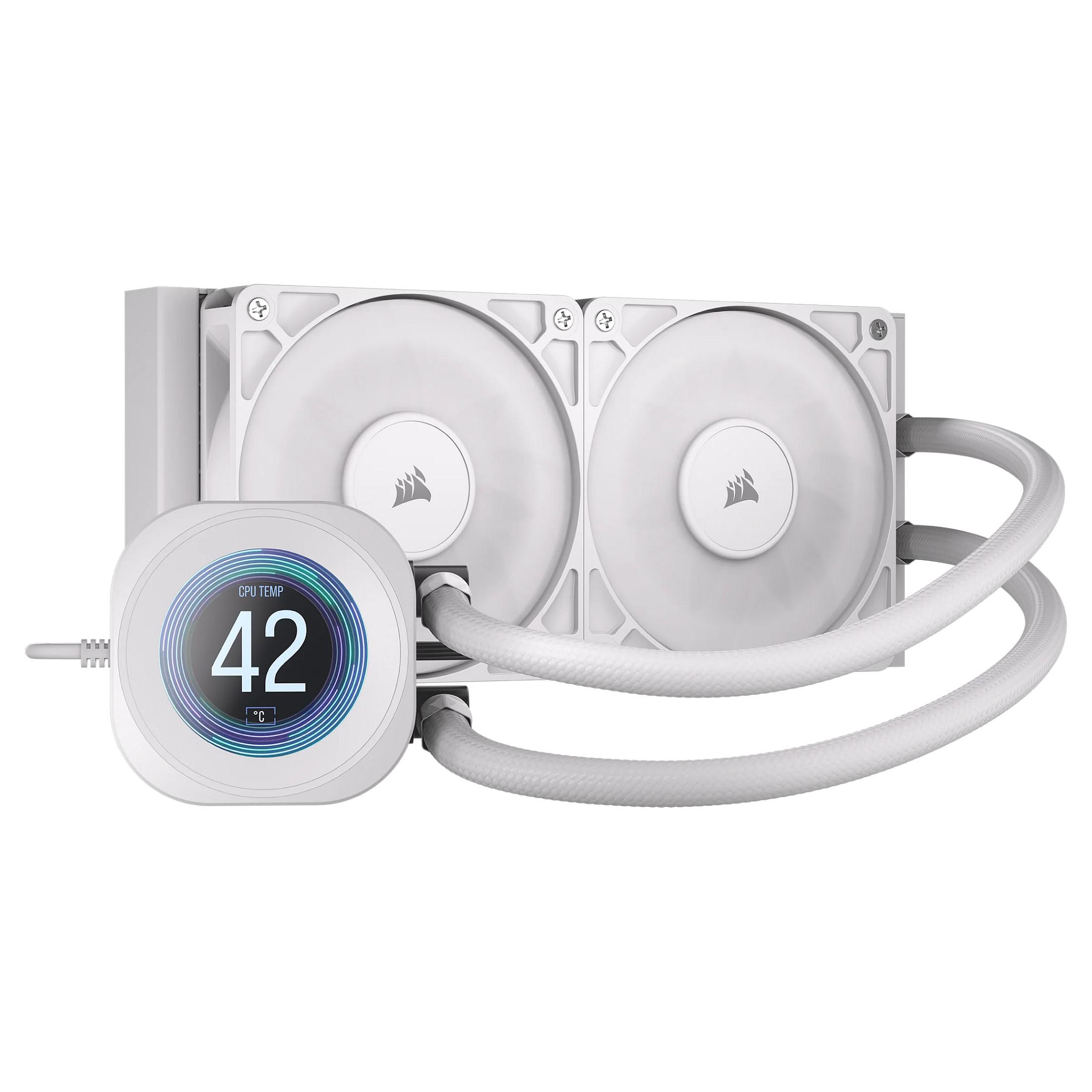 CORSAIR Nautilus 240 RS - Processors flydende kølesystem - Radiatorstørrelse: 240 mm - (for: AM5, AM4, LGA1851, LGA1700) - kobber - 120 mm - hvid