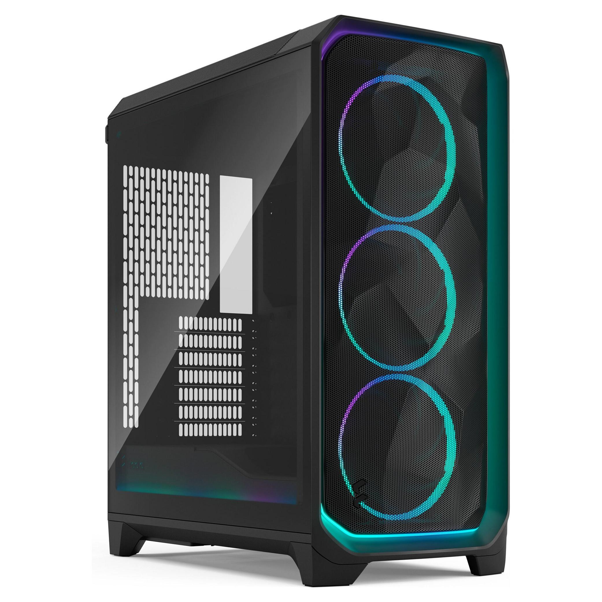 Fractal Design Meshify 3 Ambience Pro RGB - Tower - udvidet ATX - ingen strømforsyning (ATX) - sort TG-lystone - USB/Lyd