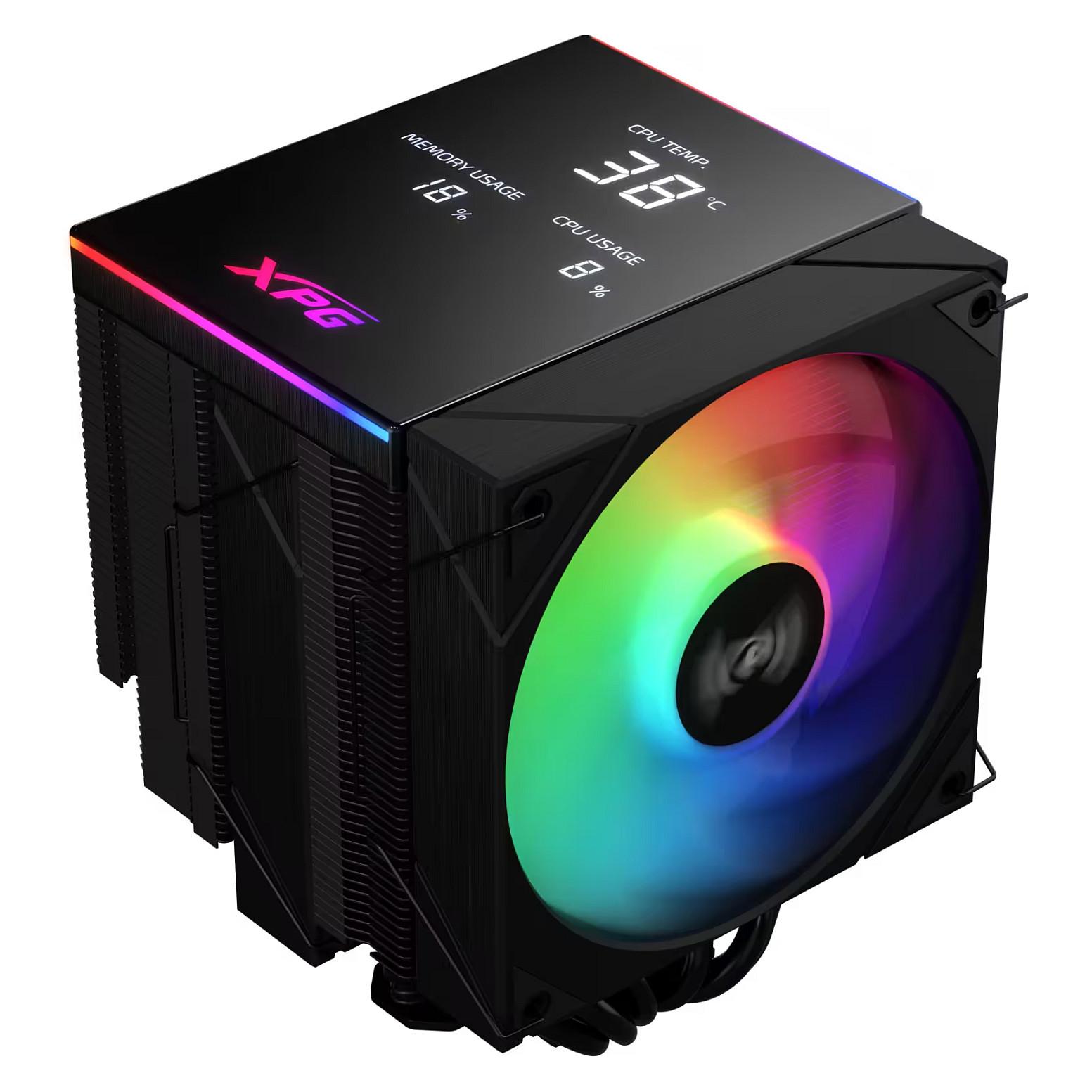 ADATA XPG MAESTRO PLUS 62DA CPU-luftkøler med 120 mm PWM-blæser, multifarvet LED og sort design