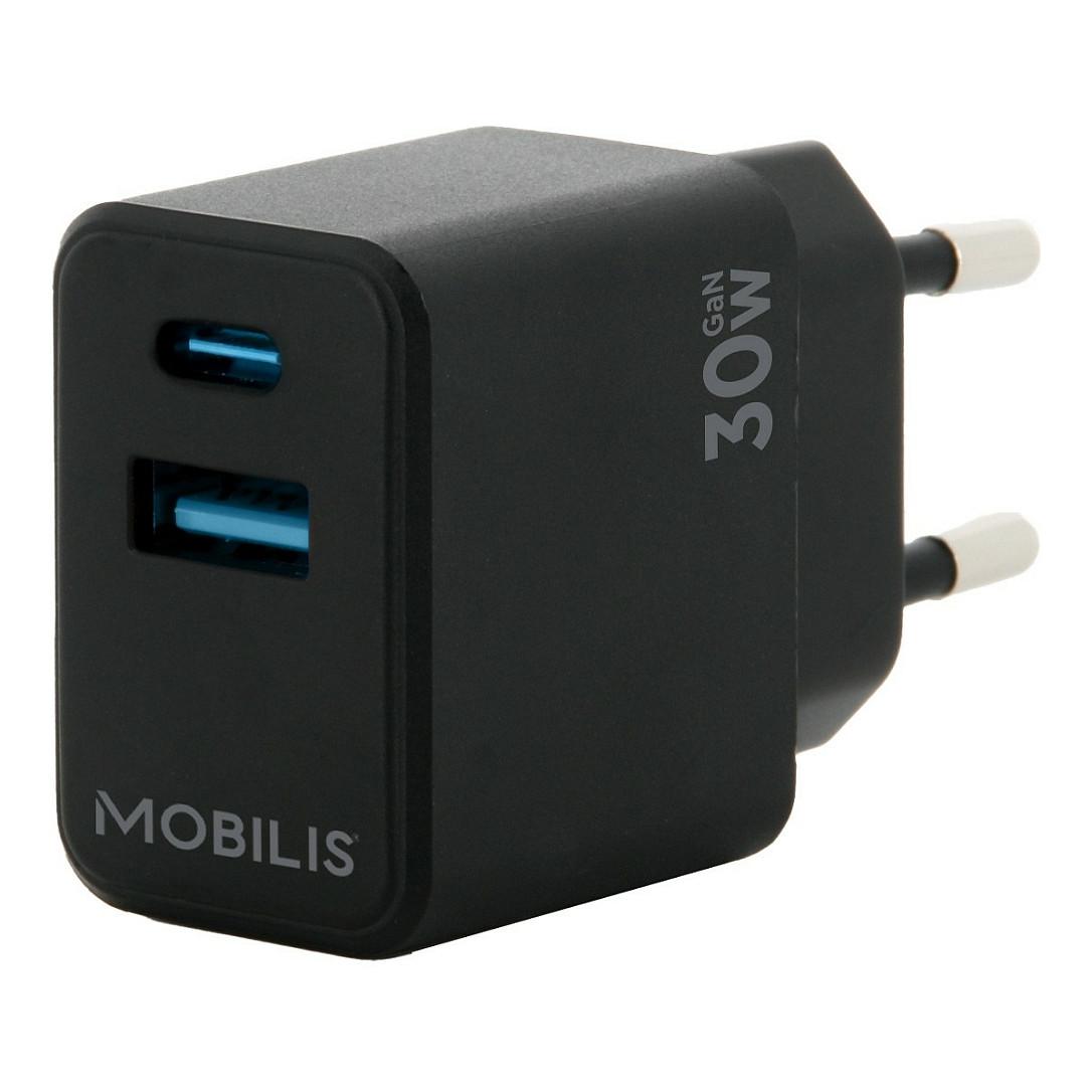 Mobilis strømforsyningsadapter - hurtig, gan - USB-C, USB - 30 watt