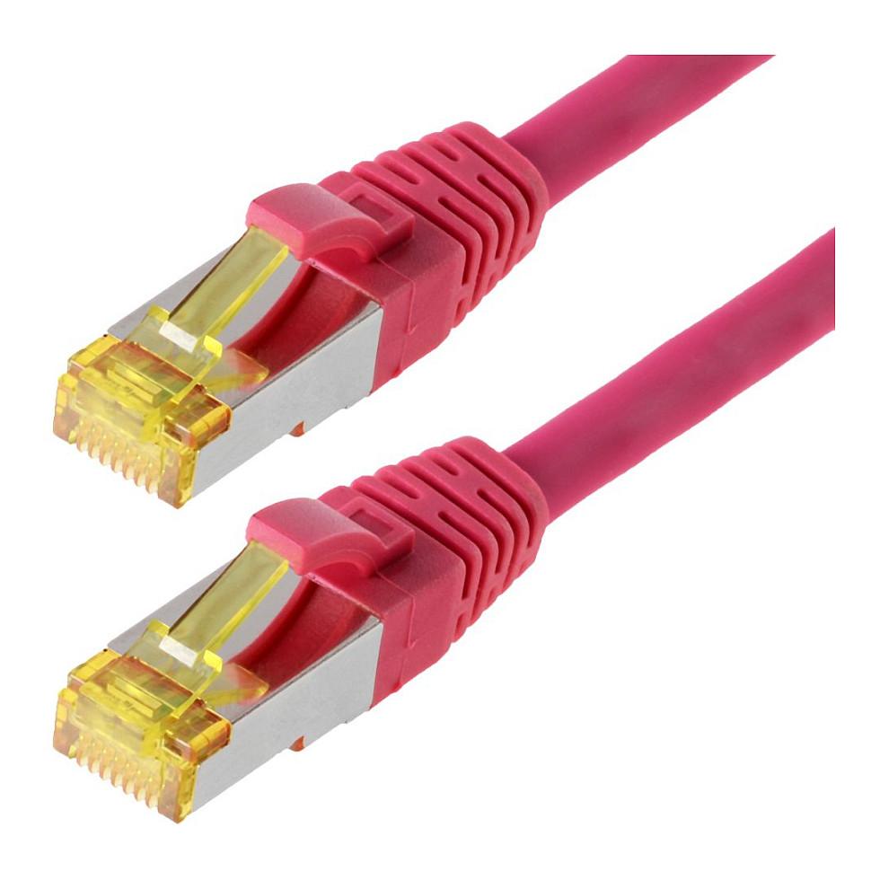 Patchkabel Helos Cat.6a S/FTP RJ-45 20 m - magenta
