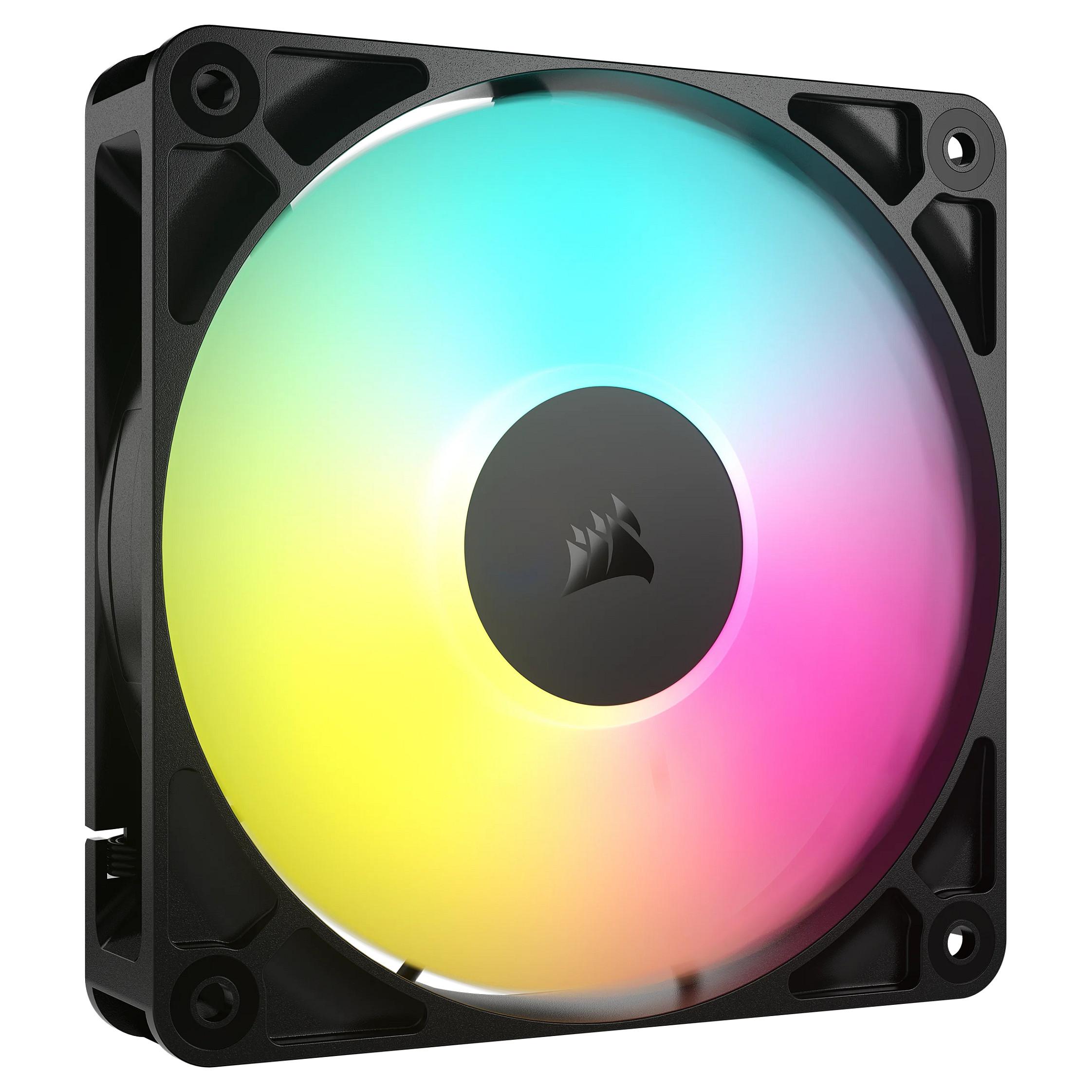 Corsair RS120 ARGB - Kabinet køler - 120mm - Sort med RGB LED lys - 36 dBA