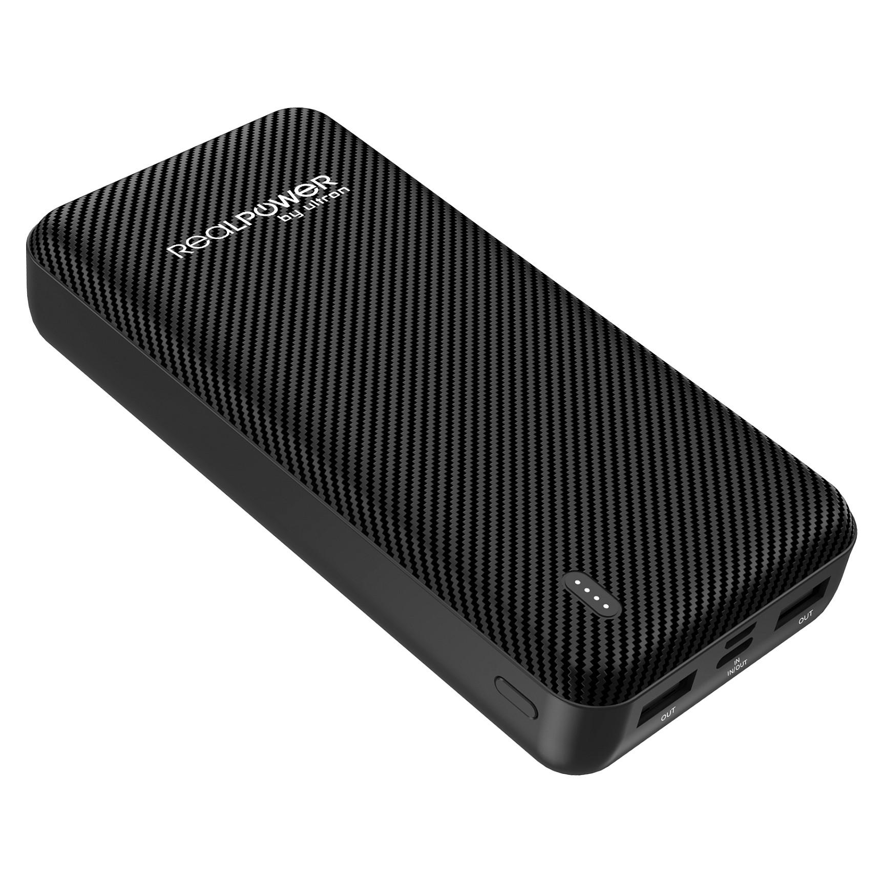 Powerbank RealPower PB-20000 SE 20.000 mAh - sort