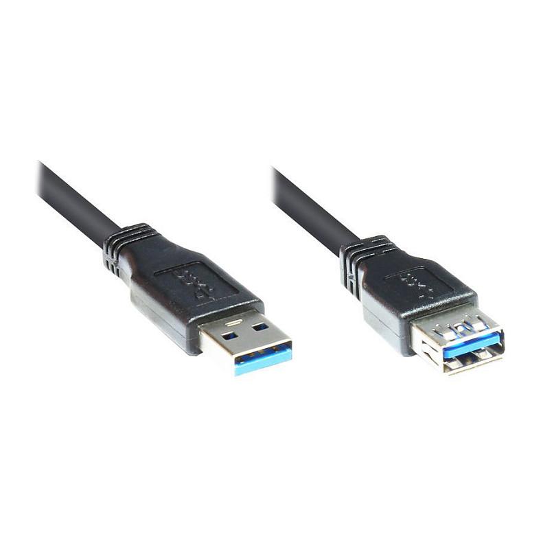 USB 3.0-kabel Good Connections A-han til A-hun - sort, 1,8 m