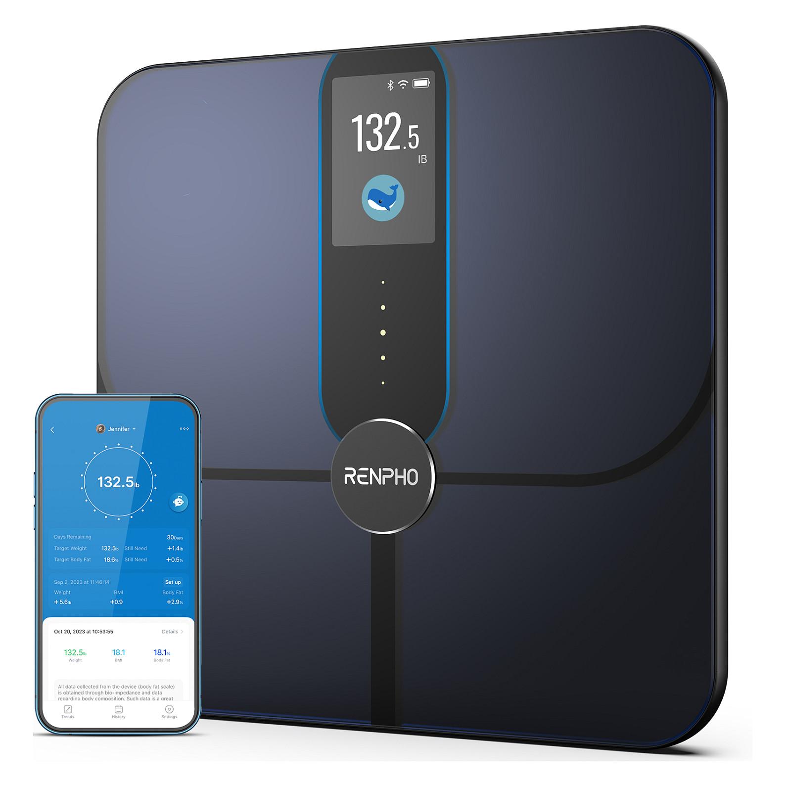 Renpho Elis Nova Badevægt - Smart Kropsanalyse, WiFi & Bluetooth, TFT LCD - Sort