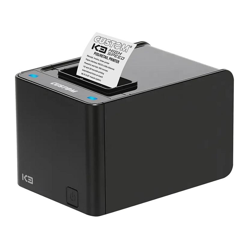 Custom K3 HS - Kvitteringsprinter - direkte termisk - Rulle (8 cm) - 203 dpi - op til 400 mm/sek. - USB, LAN, RS232 - skærer